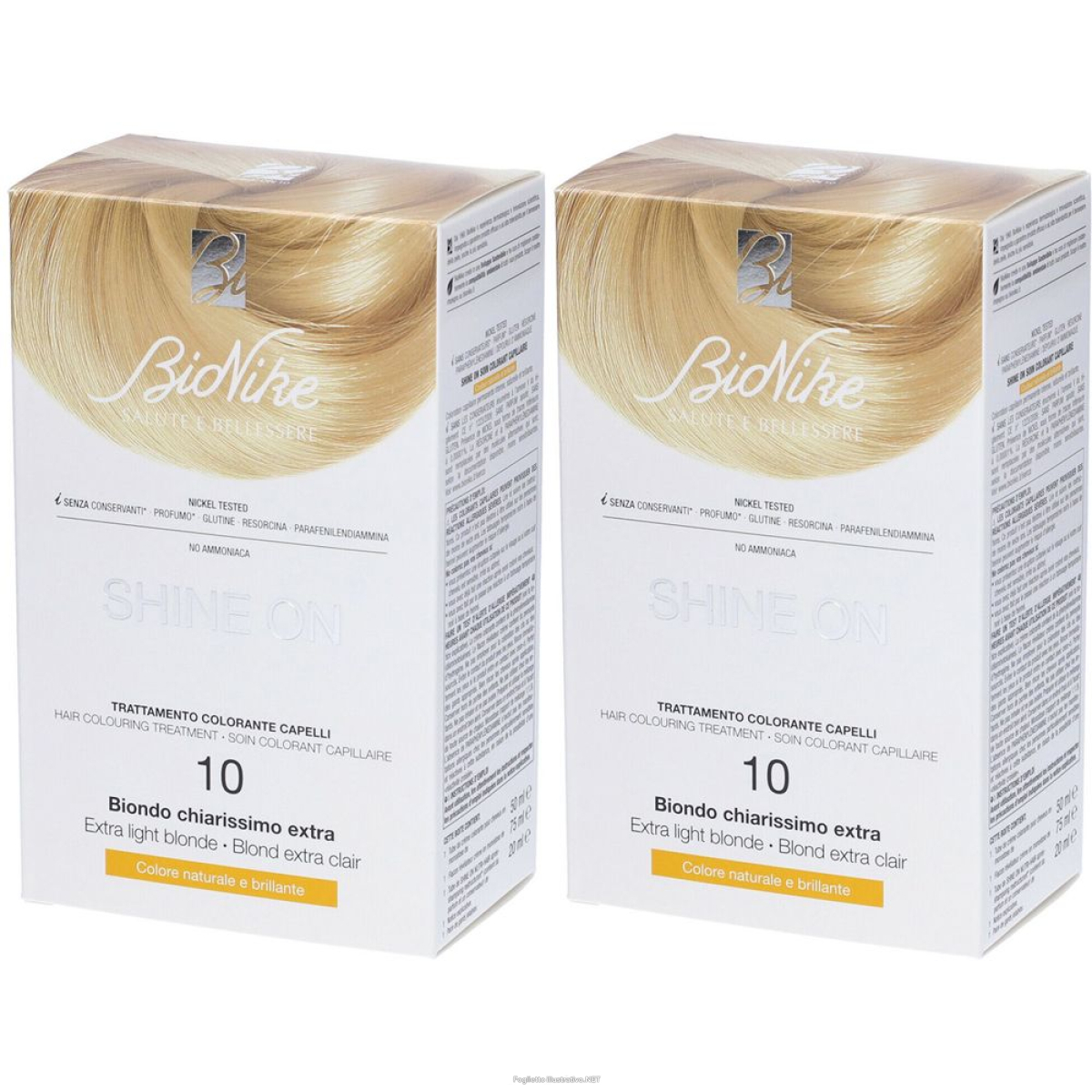 Trova Offerte di bionike shine on 10 biondo chiarissimo extra set da 2 2x125 ml tintura e compra online