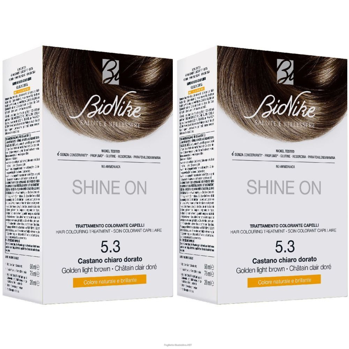 Trova Offerte di bionike shine on 5.3 castano chiaro dorato set da 2 2x50 ml tintura e compra online