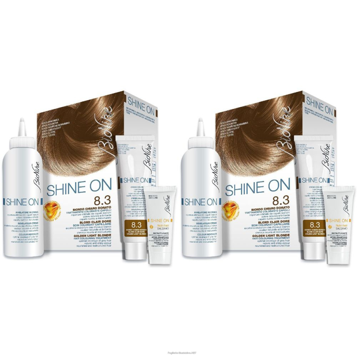 Trova Offerte di bionike shine on 8.3 biondo chiaro dorato set da 2 2x1 pz lozione e compra online