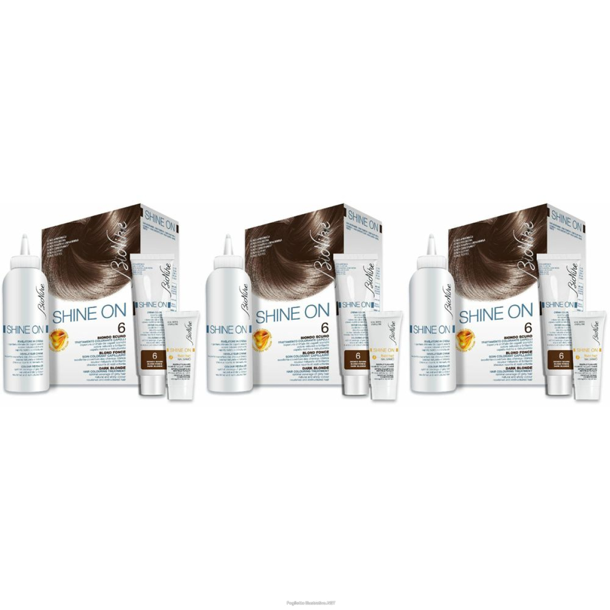 Trova Offerte di bionike shine on biondo scuro 6 set da 3 3x1 pz lozione e compra online