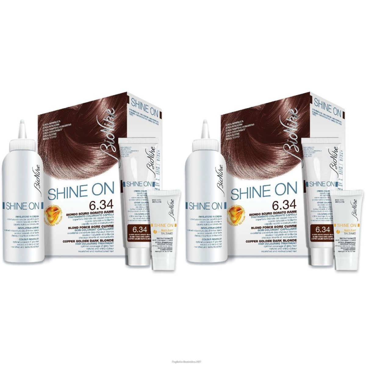 Trova Offerte di bionike shine on biondo scuro dorato rame 6,34 set da 2 2x1 pz lozione e compra online