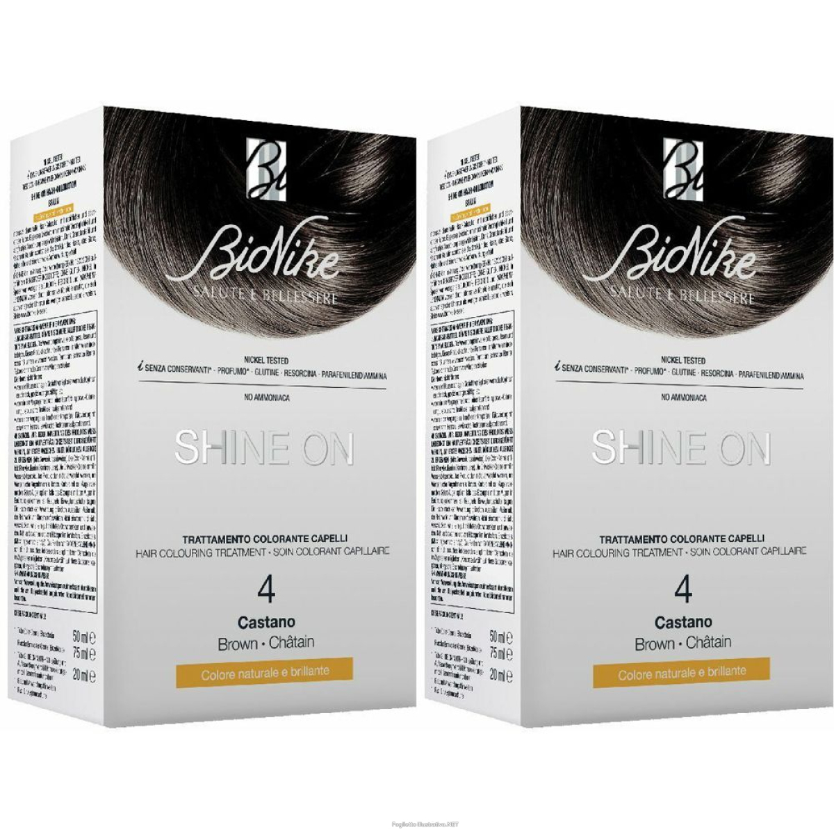 Trova Offerte di bionike shine on castano 4 set da 2 2x1 pz lozione e compra online