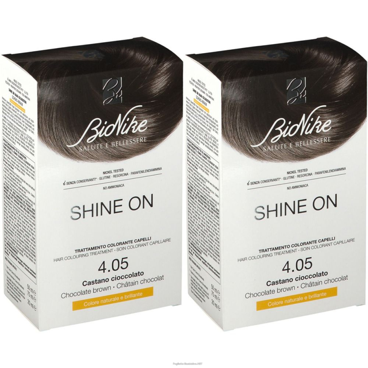 Trova Offerte di bionike shine on colorante capelli 4.05 castano cioccolato set da 2 2x e compra online