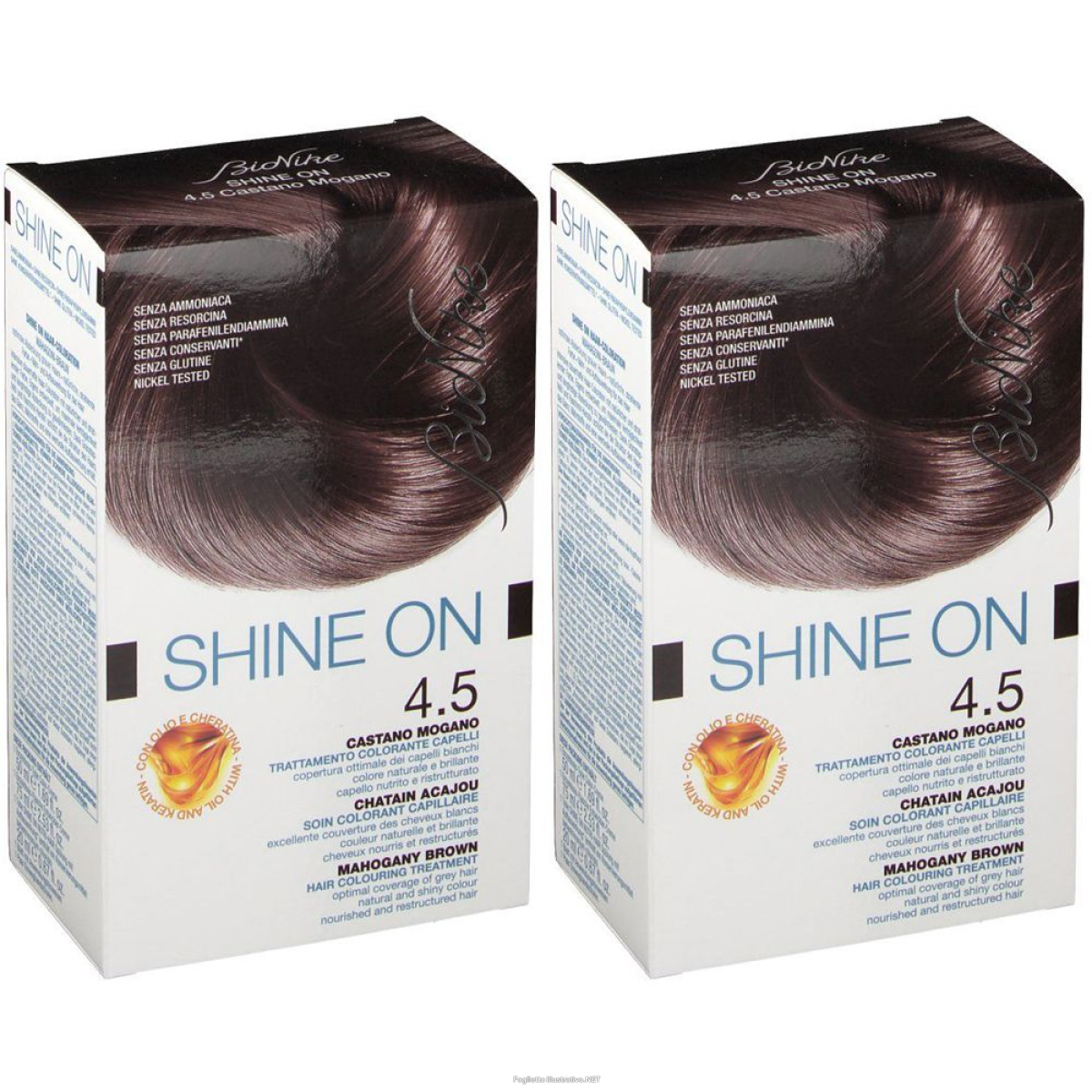 Trova Offerte di bionike shine on colorante capelli 4.5 castano mogano set da 2 2x1 pz e compra online