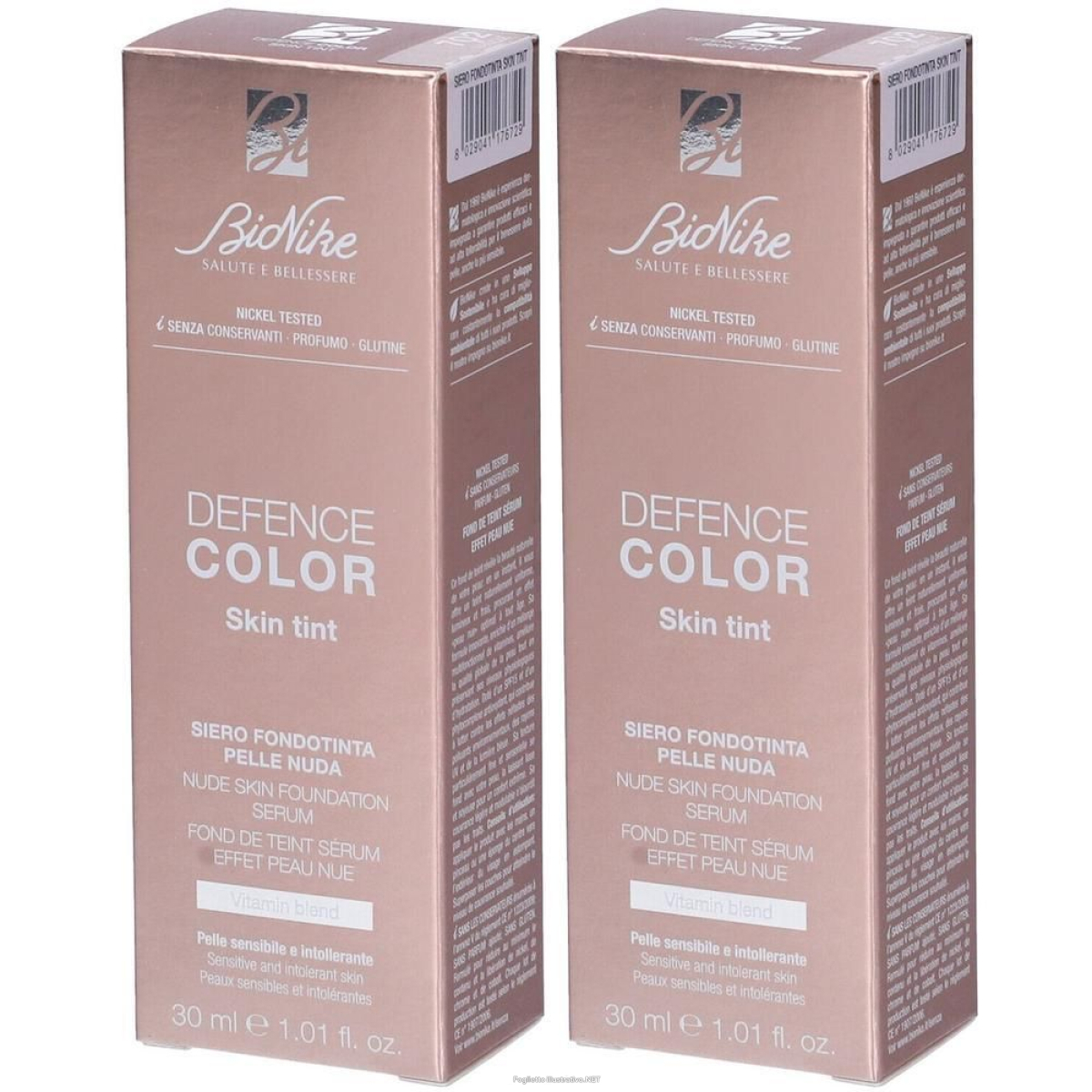Trova Offerte di bionike skin tint siero fondotinta pelle nuda tint 702 2x30 ml e compra online