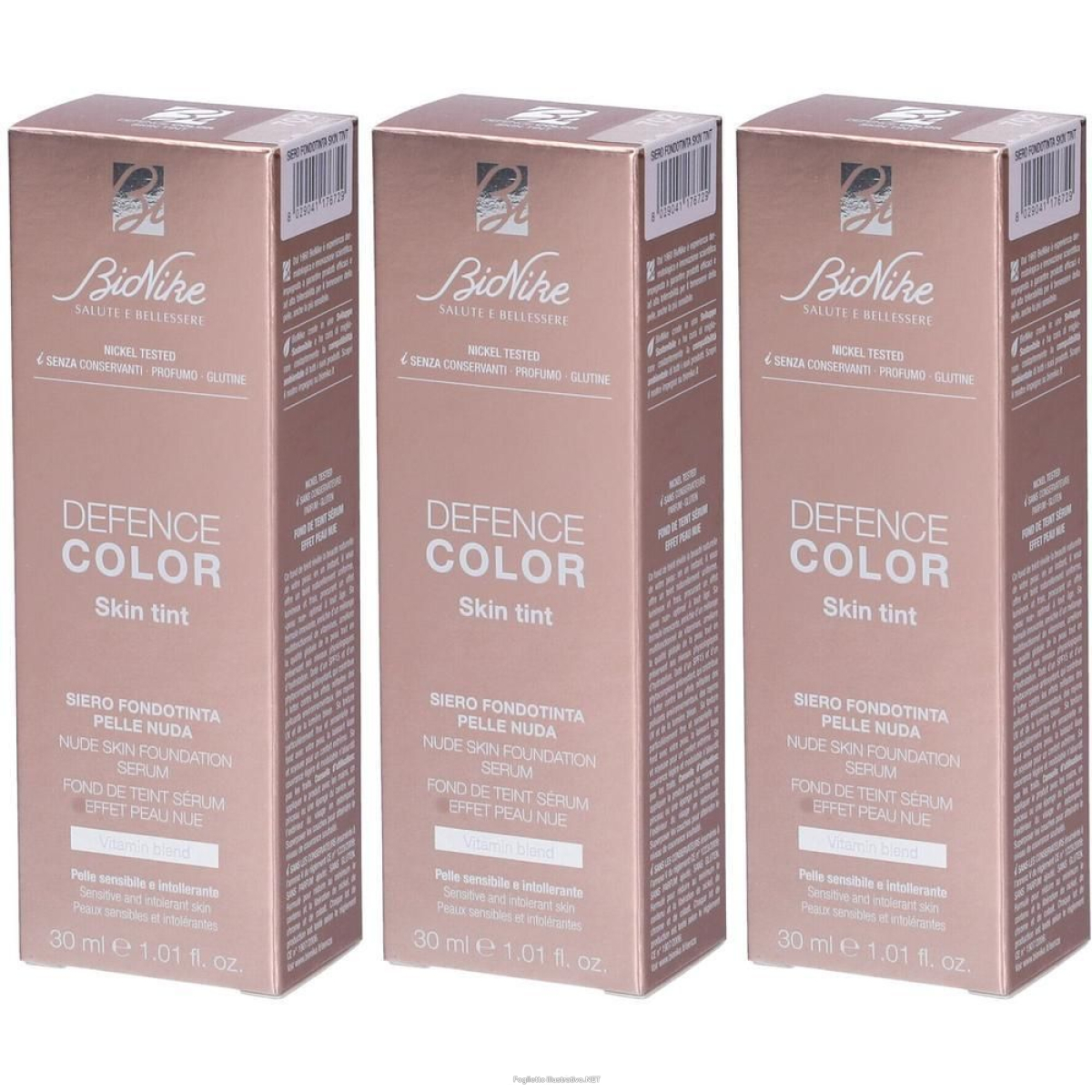 Trova Offerte di bionike skin tint siero fondotinta pelle nuda tint 702 3x30 ml e compra online