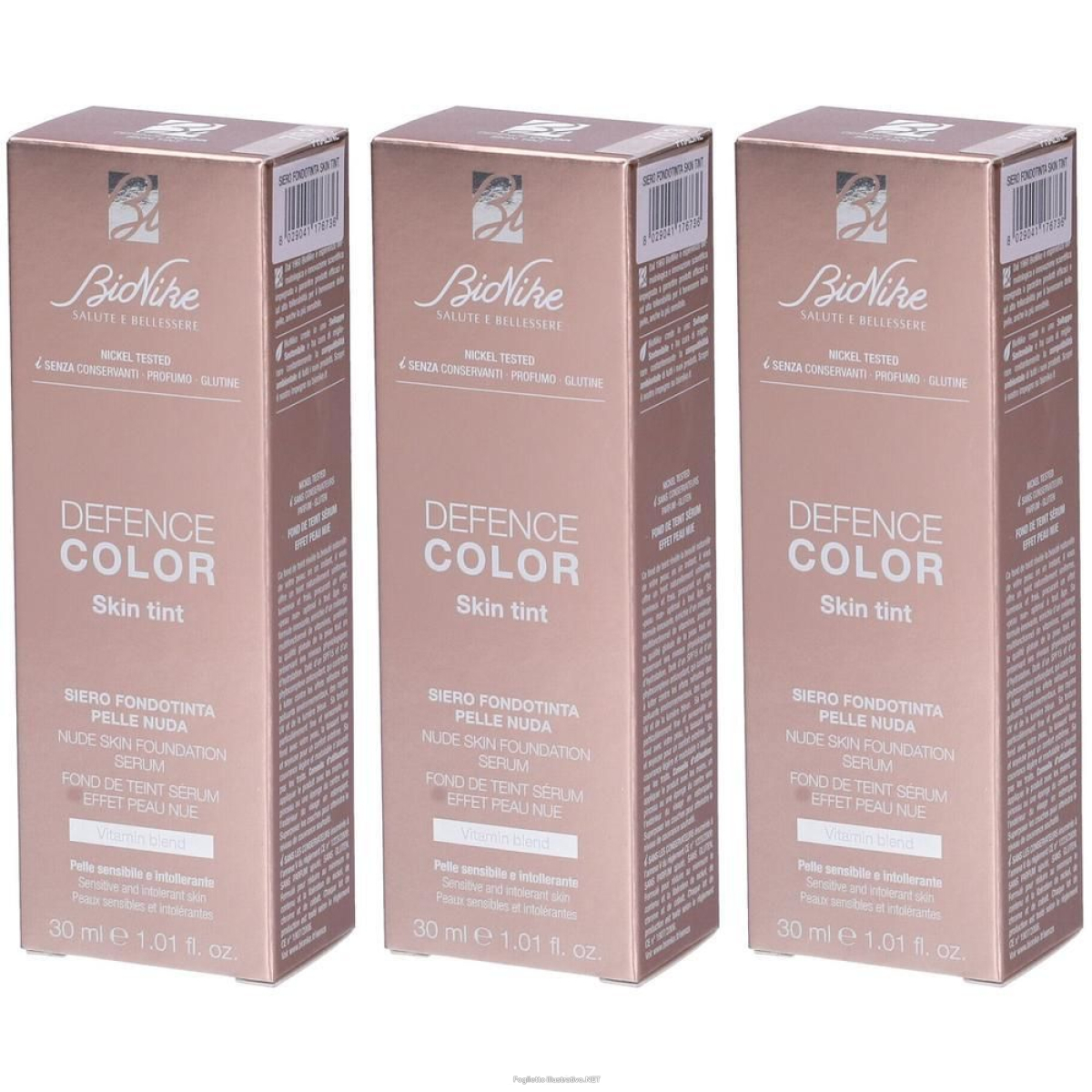 Trova Offerte di bionike skin tint siero fondotinta pelle nuda tint 703 3x30 ml e compra online