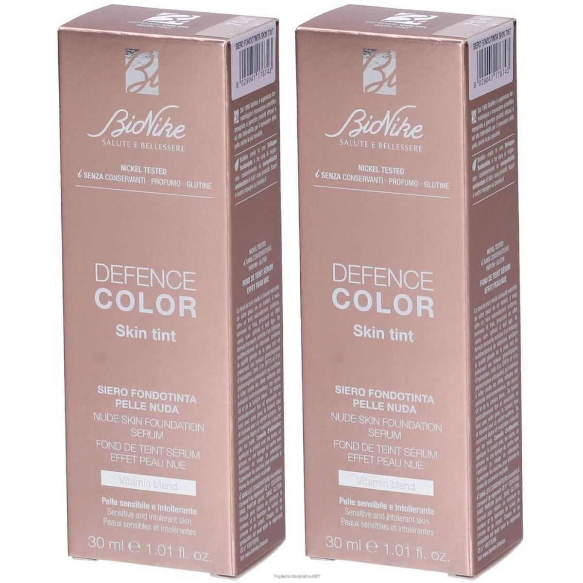 Trova Offerte di bionike skin tint siero fondotinta pelle nuda tint 704 2x30 ml e compra online