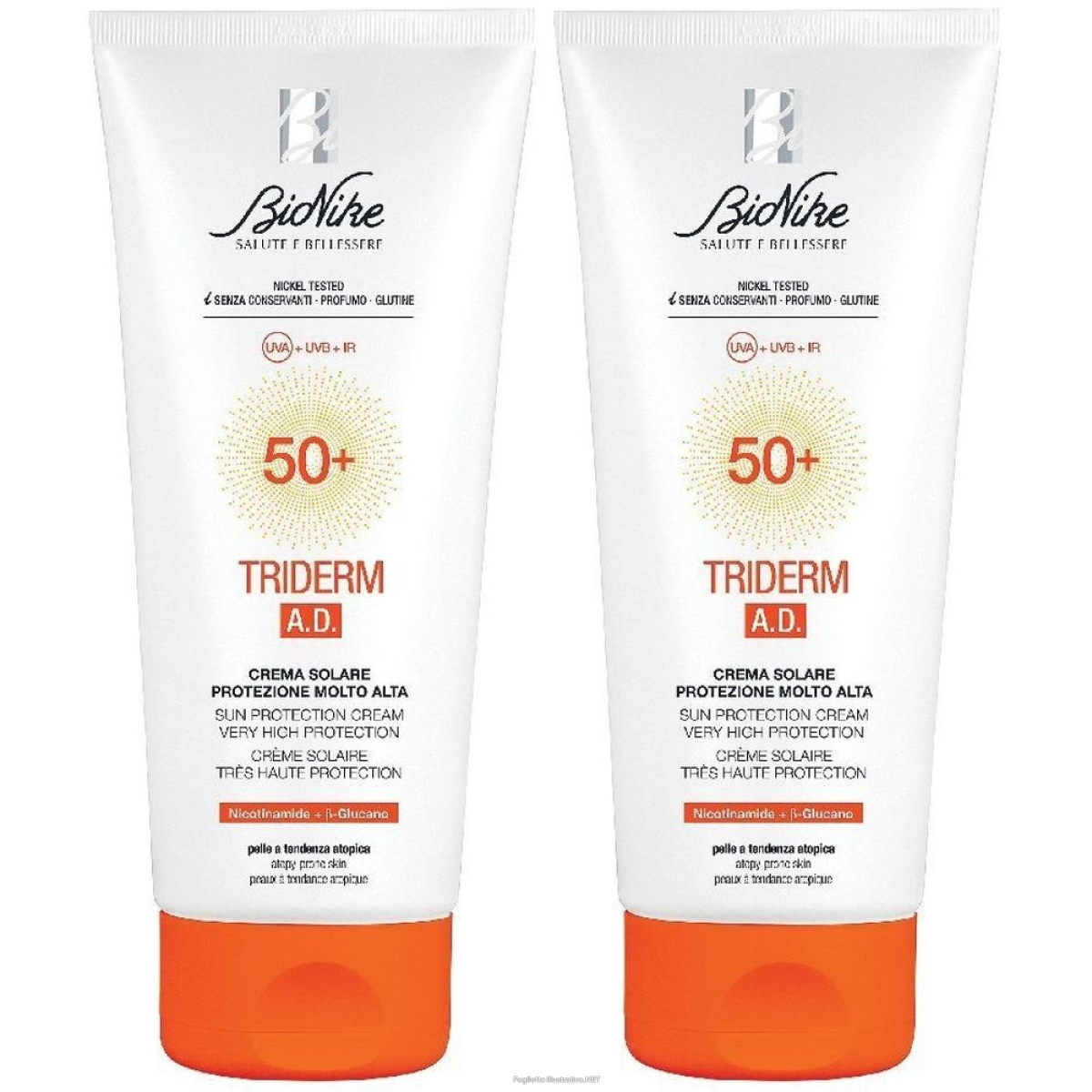 Trova Offerte di bionike triderm a.d. crema solare 50+ set da 2 2x200 ml solare e compra online