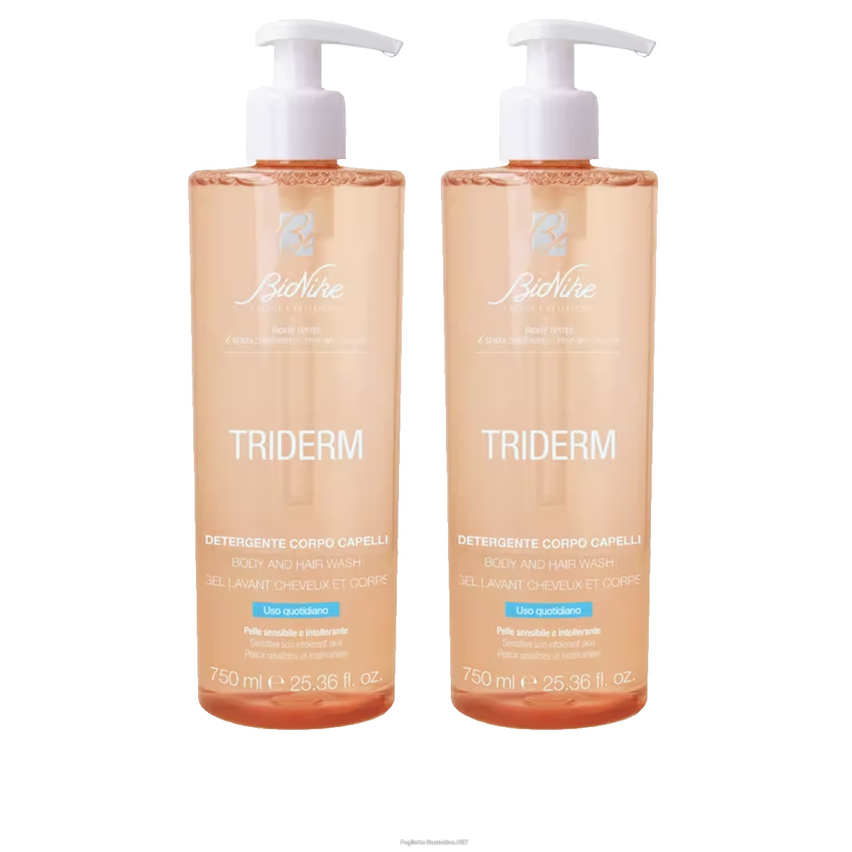 Trova Offerte di bionike triderm gel detergente bipacco 2x750ml igiene delicata per corpo e capelli sensibili e compra online