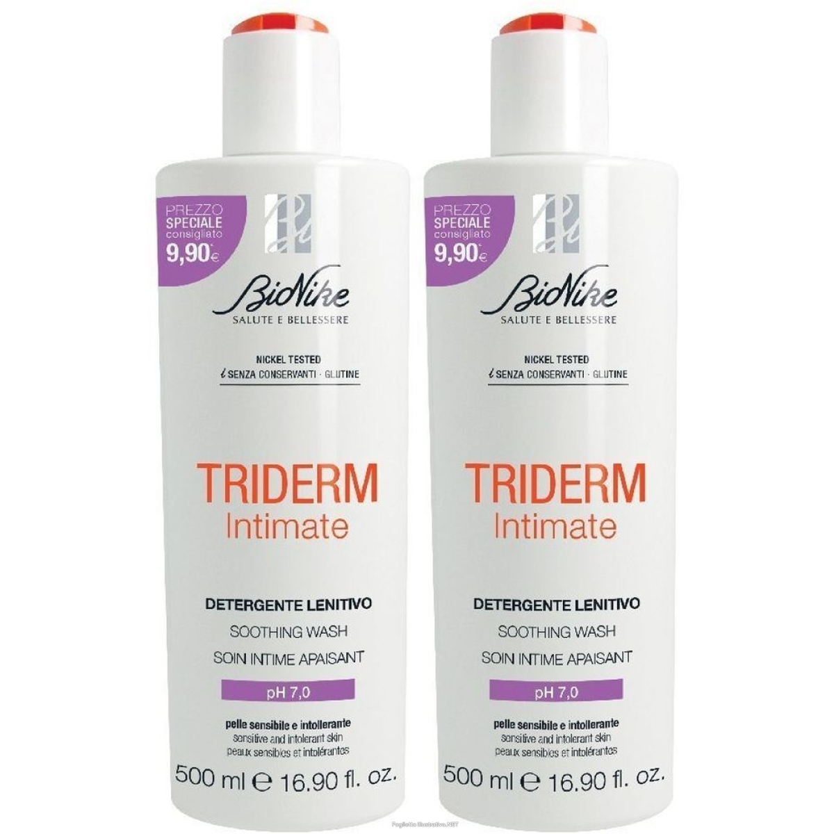 Trova Offerte di bionike triderm intimate detergente lenitivo ph 7.0 set da 2 2x500 ml e compra online