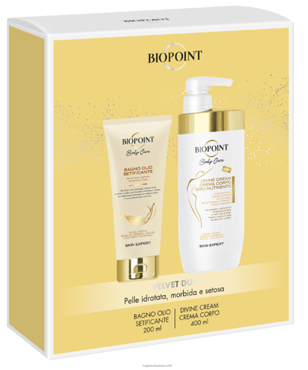 Trova Offerte di biopoint confezione natalizia 2024 divine cream 400 ml + bagno olio setificante 200 ml e compra online