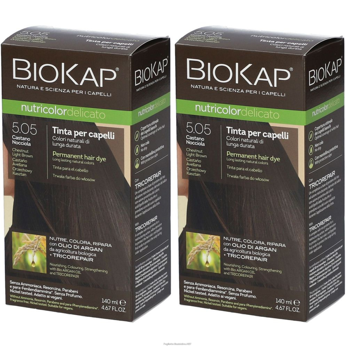Trova Offerte di bios line biokap® nutricolor tinta delicato 5.05 castano nocciola set e compra online