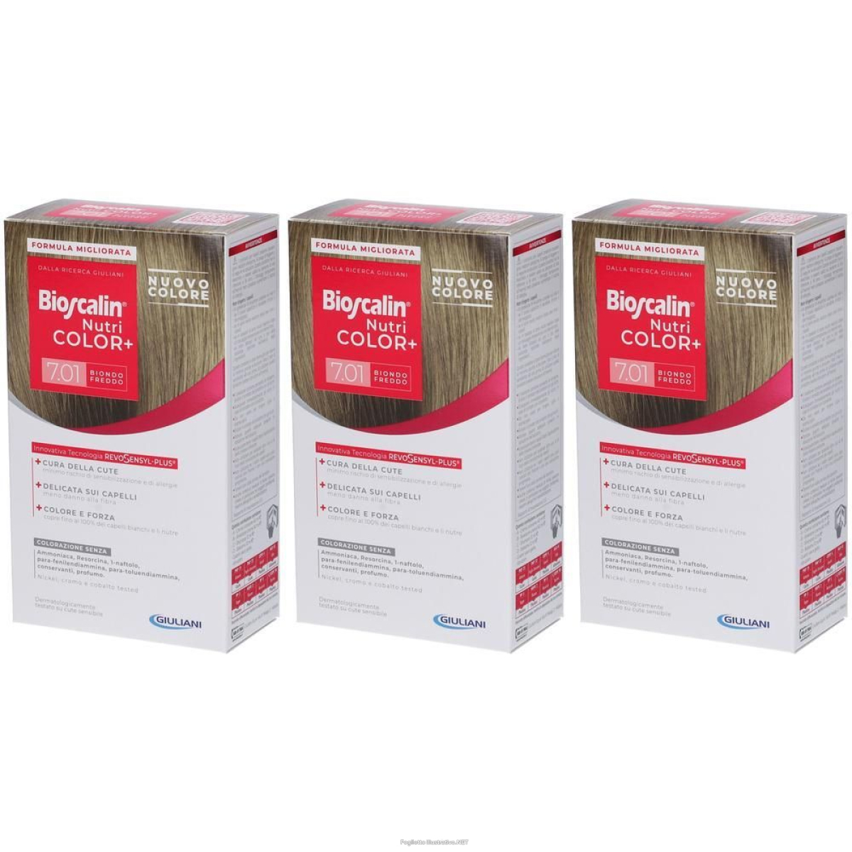 Trova Offerte di bioscalin nutri color+ 7.01 biondo freddo crema colorante 3x1 pz tintu e compra online