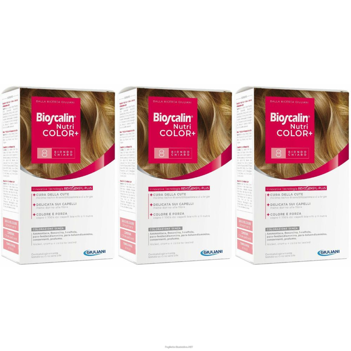Trova Offerte di bioscalin® nutri color+ 8 biondo chiaro set da 3 3x1 pz tintura e compra online
