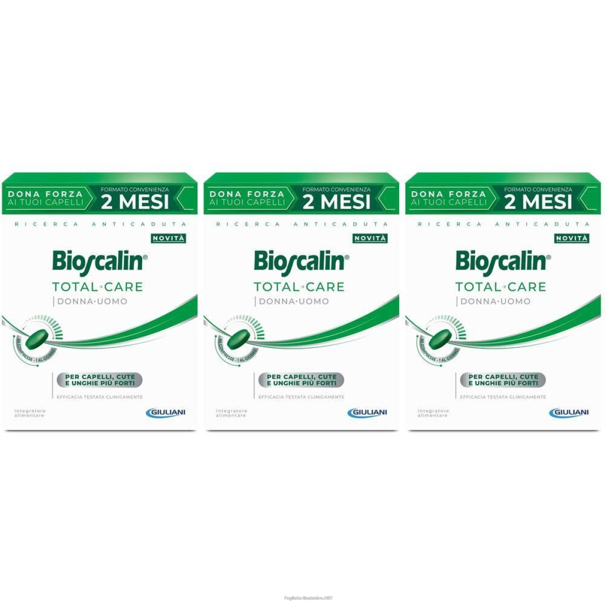 Trova Offerte di bioscalin total care compresse 2 mesi trattamento 3x45 g e compra online