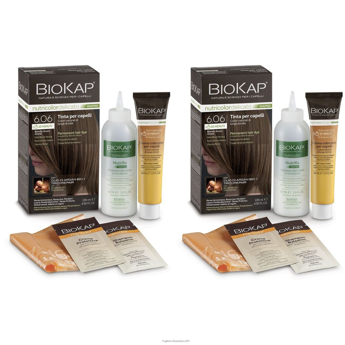 Trova Offerte di biosline biokap® nutricolor delicato rapid 6,06 biondo scuro avana set e compra online