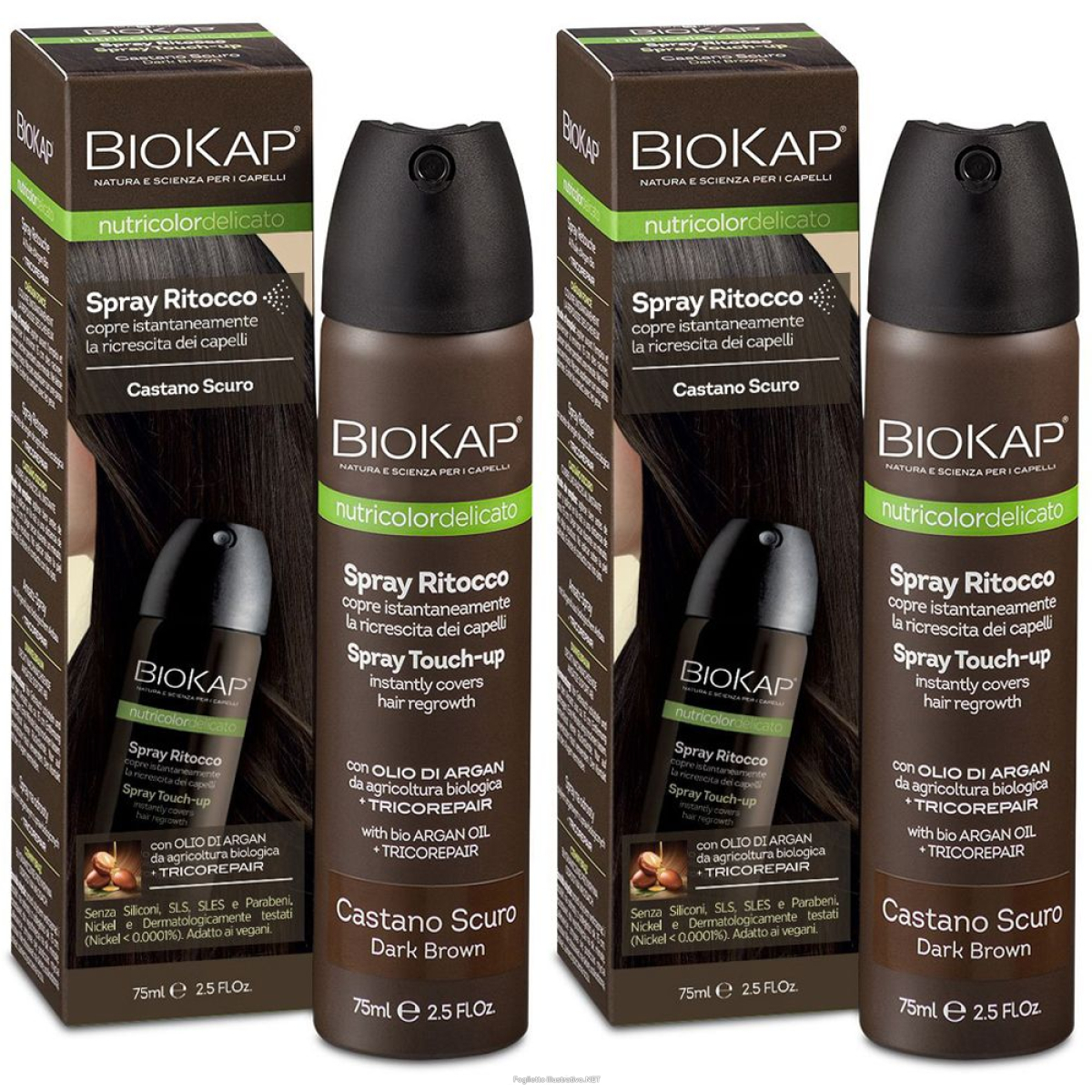 Trova Offerte di biosline biokap® spray ritocco castano scuro set da 2 2x75 ml e compra online