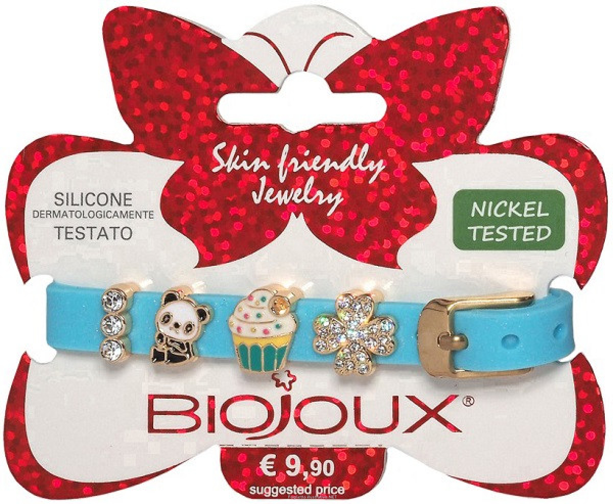 Trova Offerte di bjb018 bracciale silicone light blue gold plated e compra online