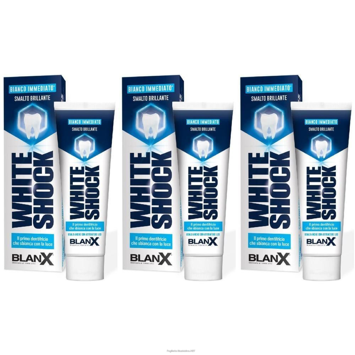 Trova Offerte di blanx® white shock dentifricio sbiancante 3x75 ml e compra online