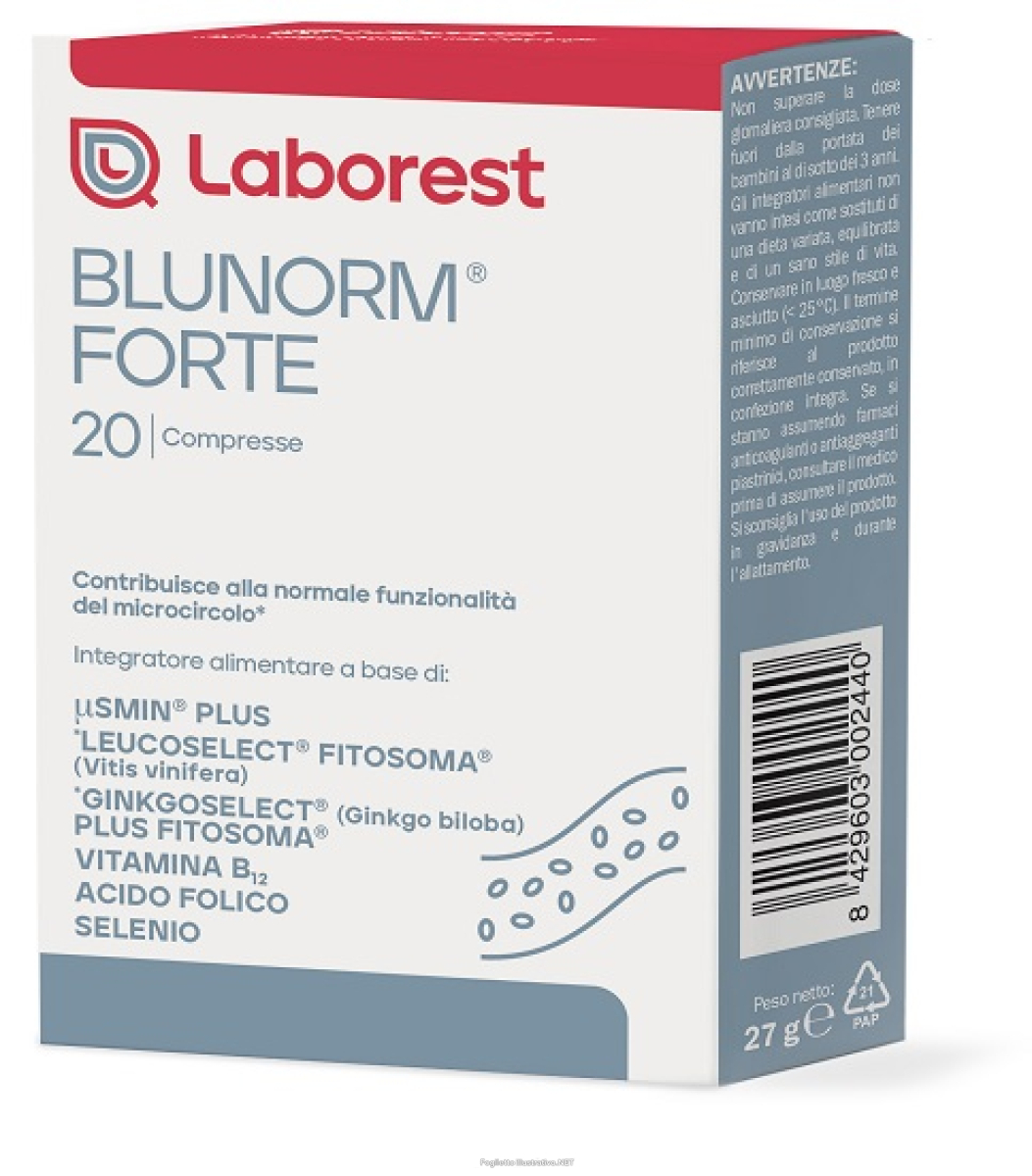 Trova Offerte di blunorm forte 20 compresse fast-slow integratore per microcircolo e corretta circolazione del sangue e compra online