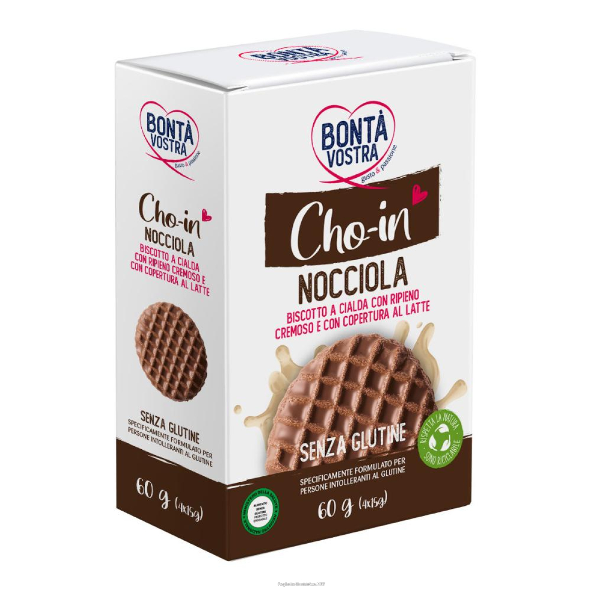 Trova Offerte di bonta' vostra cho-in nocciola biscotto a cialda 4 pezzi da 15 g e compra online
