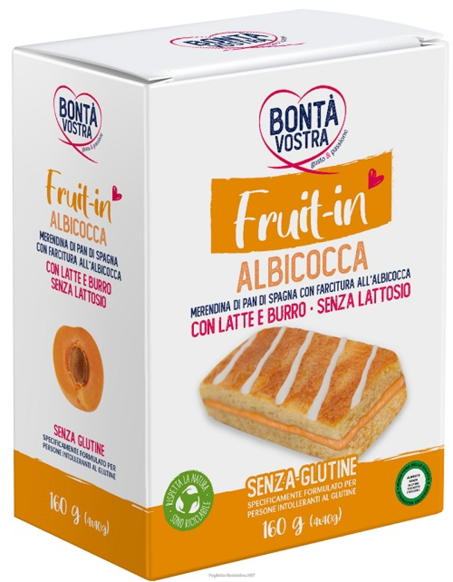 Trova Offerte di bonta' vostra fruit in merendina di pan di spagna con farcitura all'albicocca 4 pezzi x 40 g e compra online