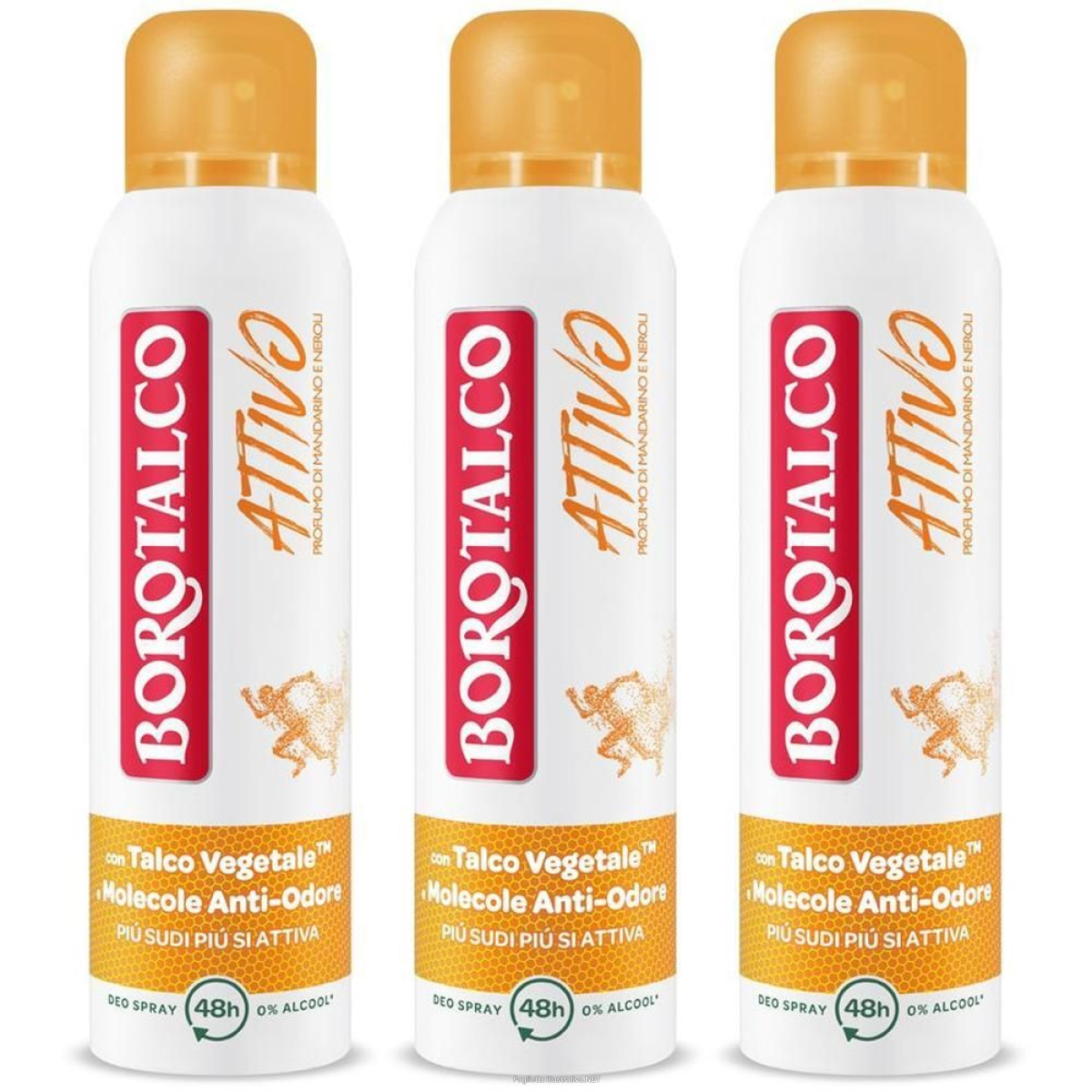 Trova Offerte di borotalco deodorante attivo arancione spray (150ml) 3x150 ml e compra online