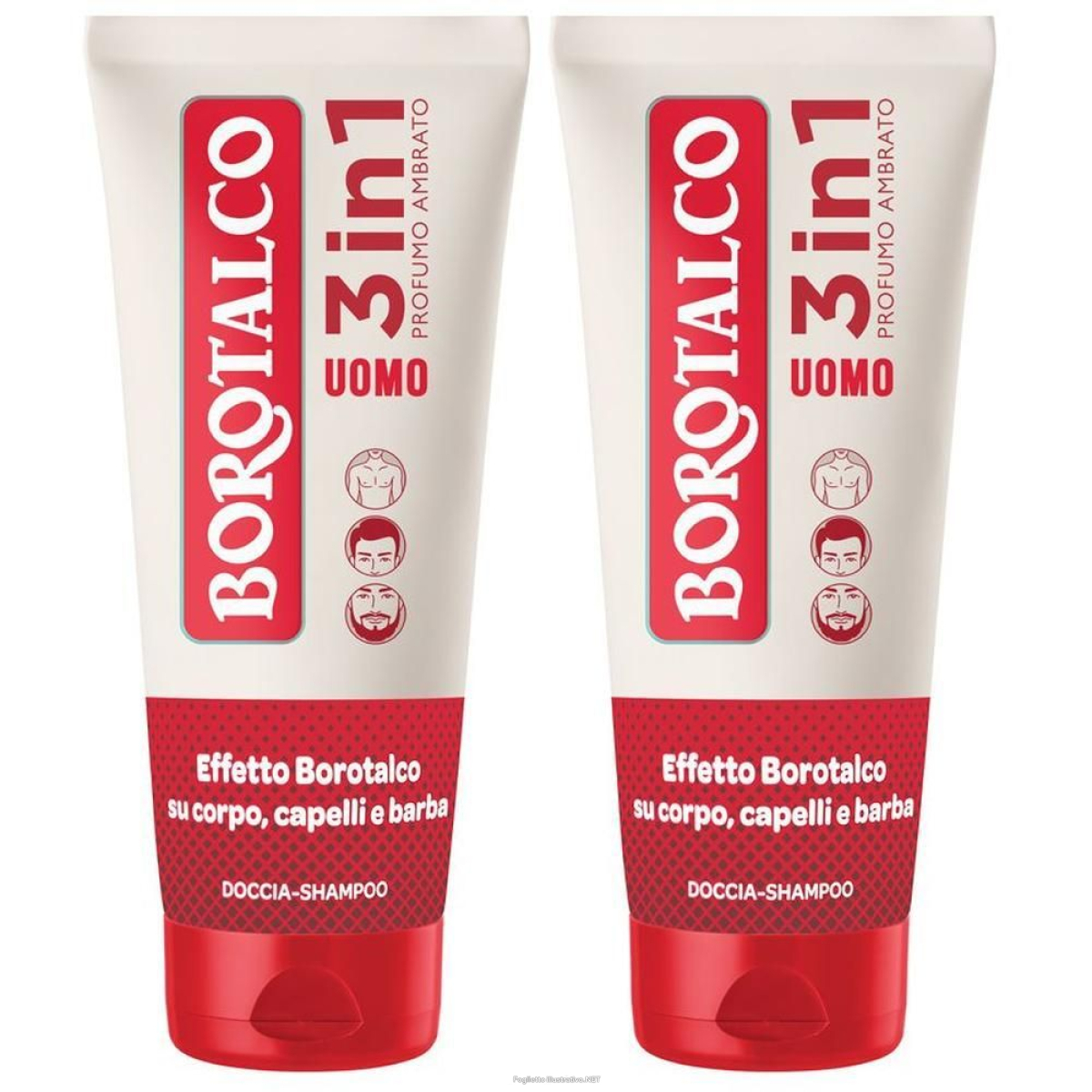 Trova Offerte di borotalco doccia schiuma uomo 3 in 1 ambrato (200ml) 2x200 ml e compra online