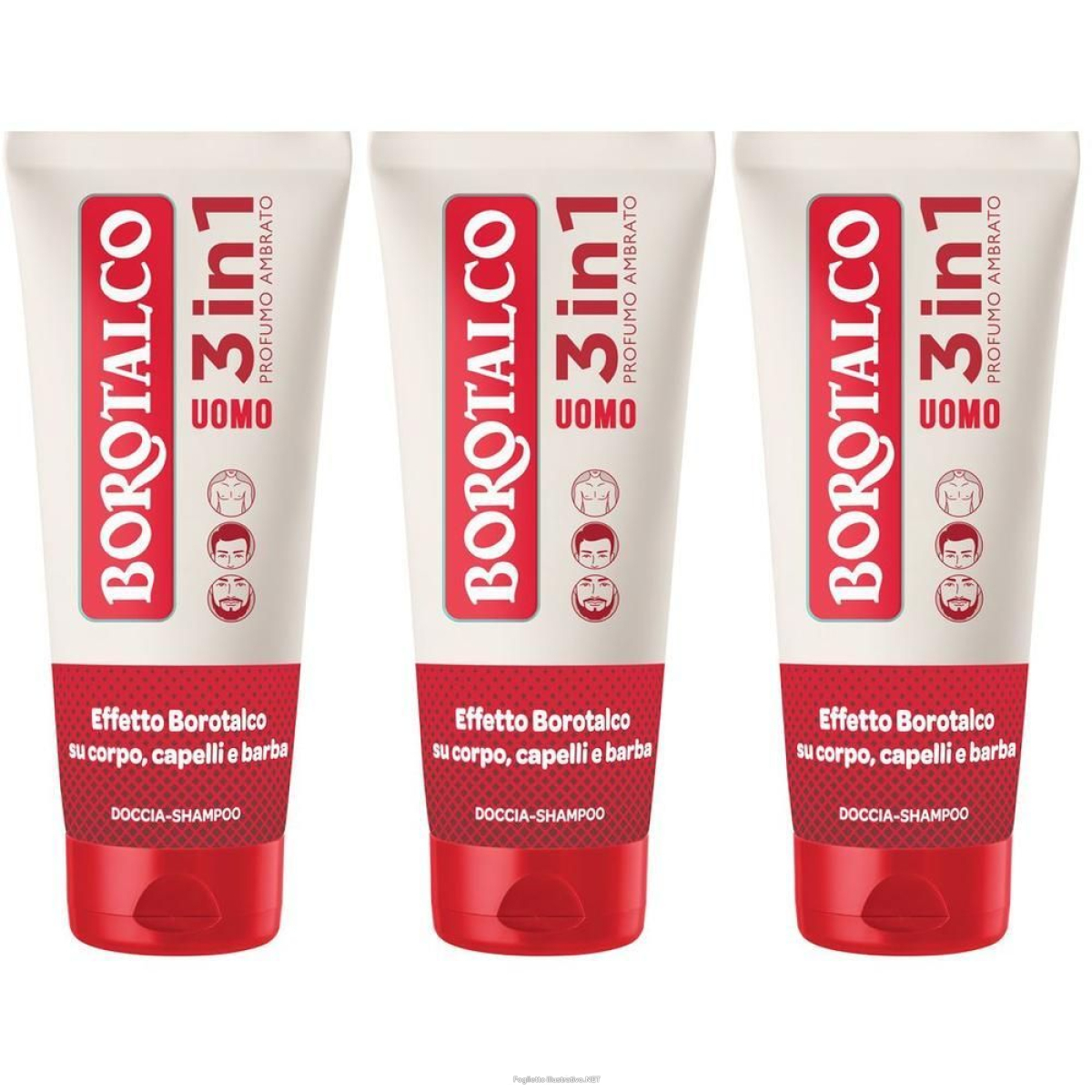 Trova Offerte di borotalco doccia schiuma uomo 3 in 1 ambrato (200ml) 3x200 ml e compra online