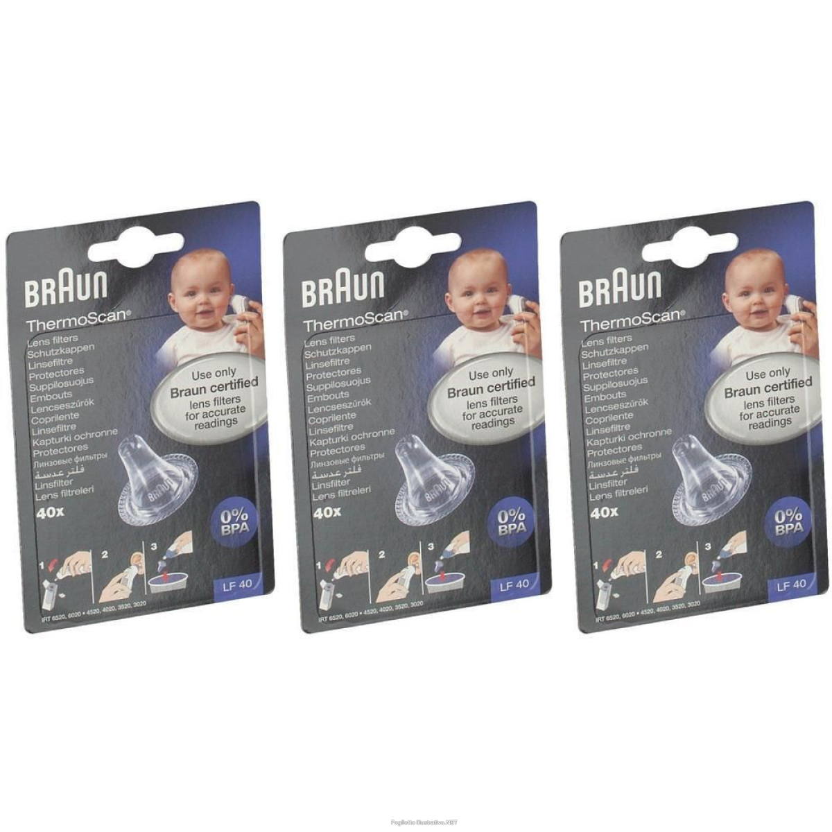 Trova Offerte di braun thermoscan® coprilente lf40 3x40 st e compra online