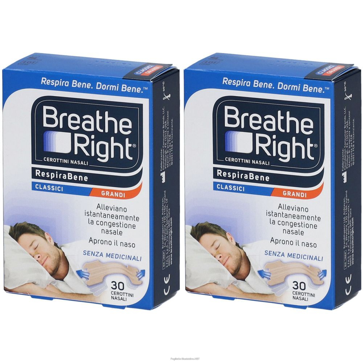 Trova Offerte di breathe right® respirabene classici grandi set da 2 2x30 pz cerotto e compra online