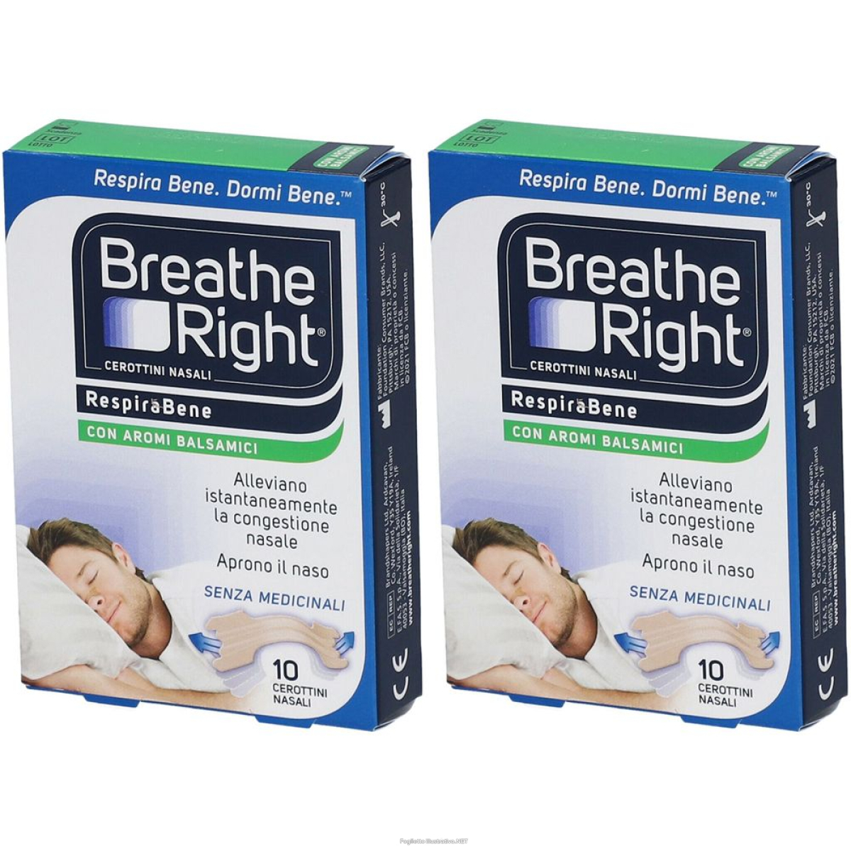 Trova Offerte di breathe right® respirabene con aromi balsamici set da 2 2x10 pz cerott e compra online
