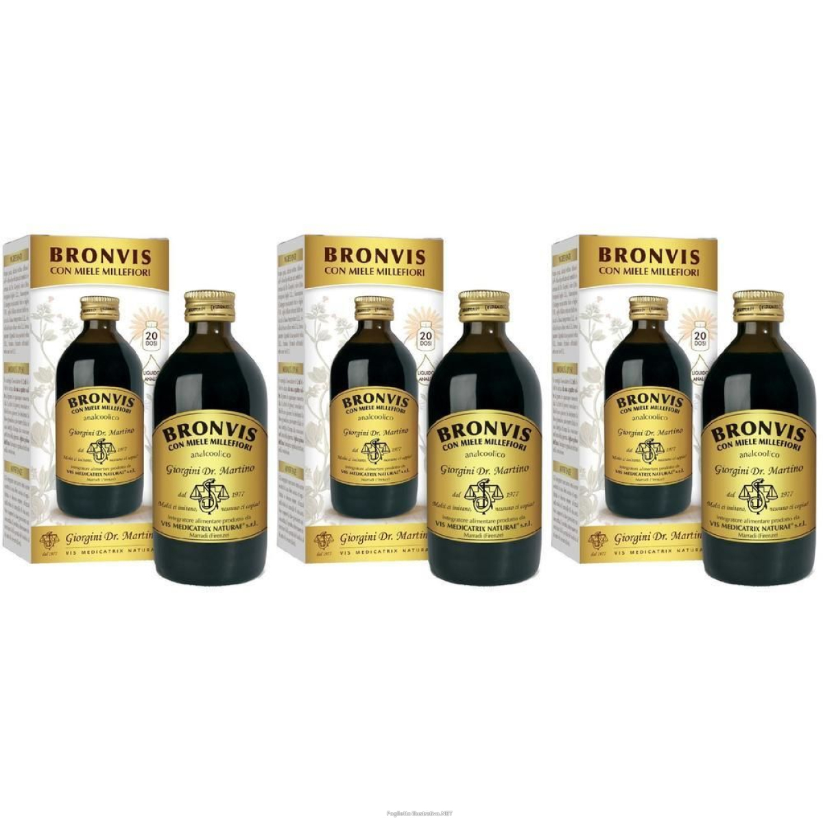 Trova Offerte di bronvis con miele millefiori 200 ml 3x200 ml sciroppo per la tosse e compra online