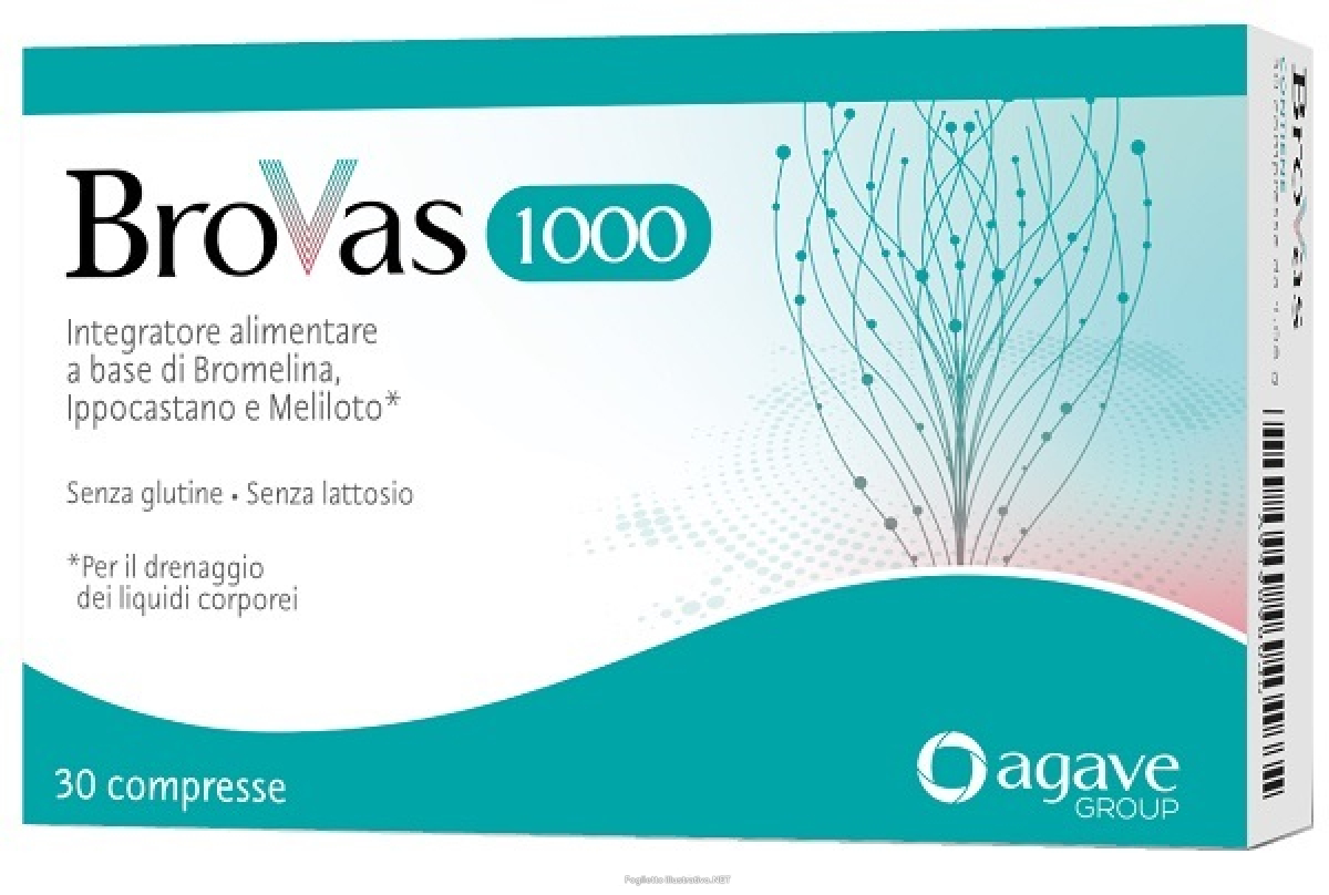 Trova Offerte di brovas 1000 integratore per il microcircolo e il drenaggio dei liquidi corporei 30 compresse e compra online