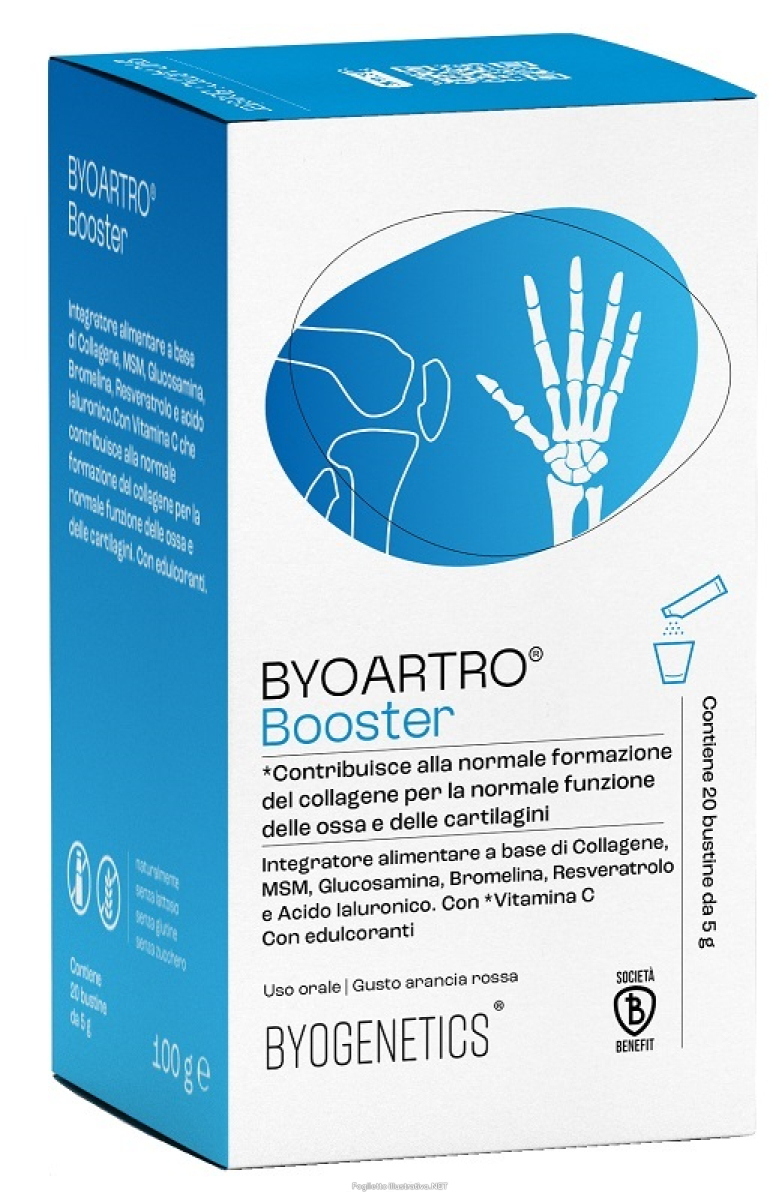Trova Offerte di byoartro booster integratore per la normale funzione di ossa e cartilagini 20 bustine e compra online