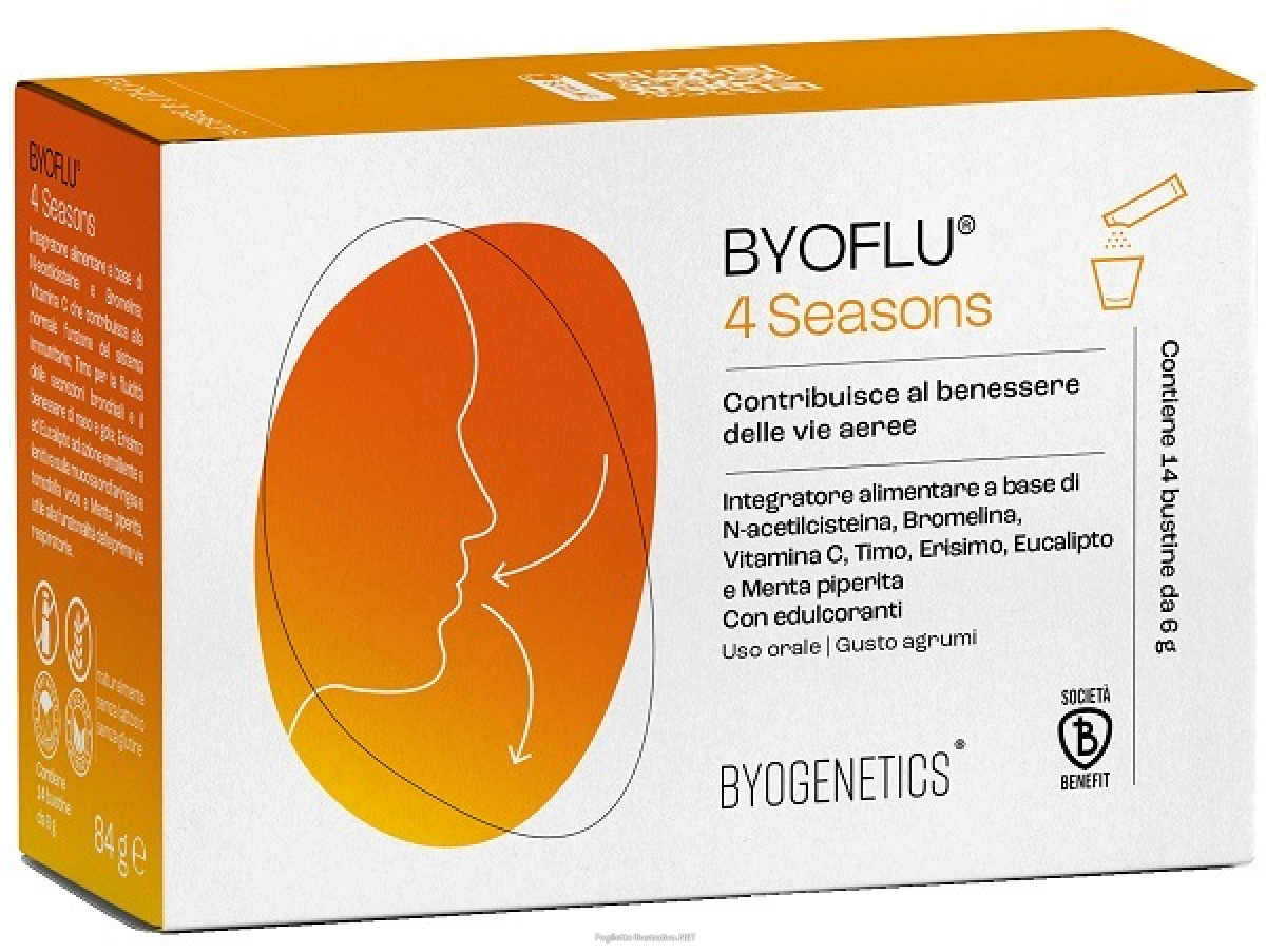 Trova Offerte di byoflu 4 seasons integratore per il benessere delle vie aeree 14 bustine e compra online
