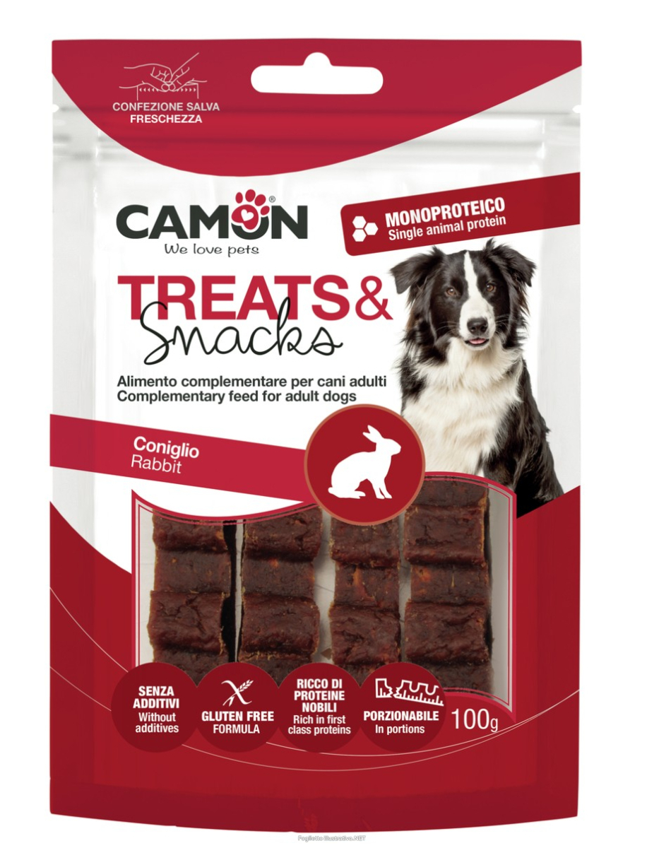 Cerca Prezzi di camon cane snack treats barretta porzionabile coniglio 100gr e acquista online