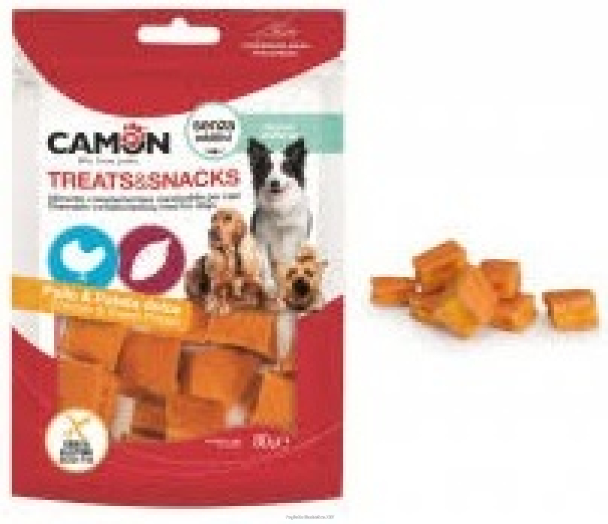 Cerca Prezzi di camon cane snack treats cubetti pollo patata dolce 80gr e acquista online