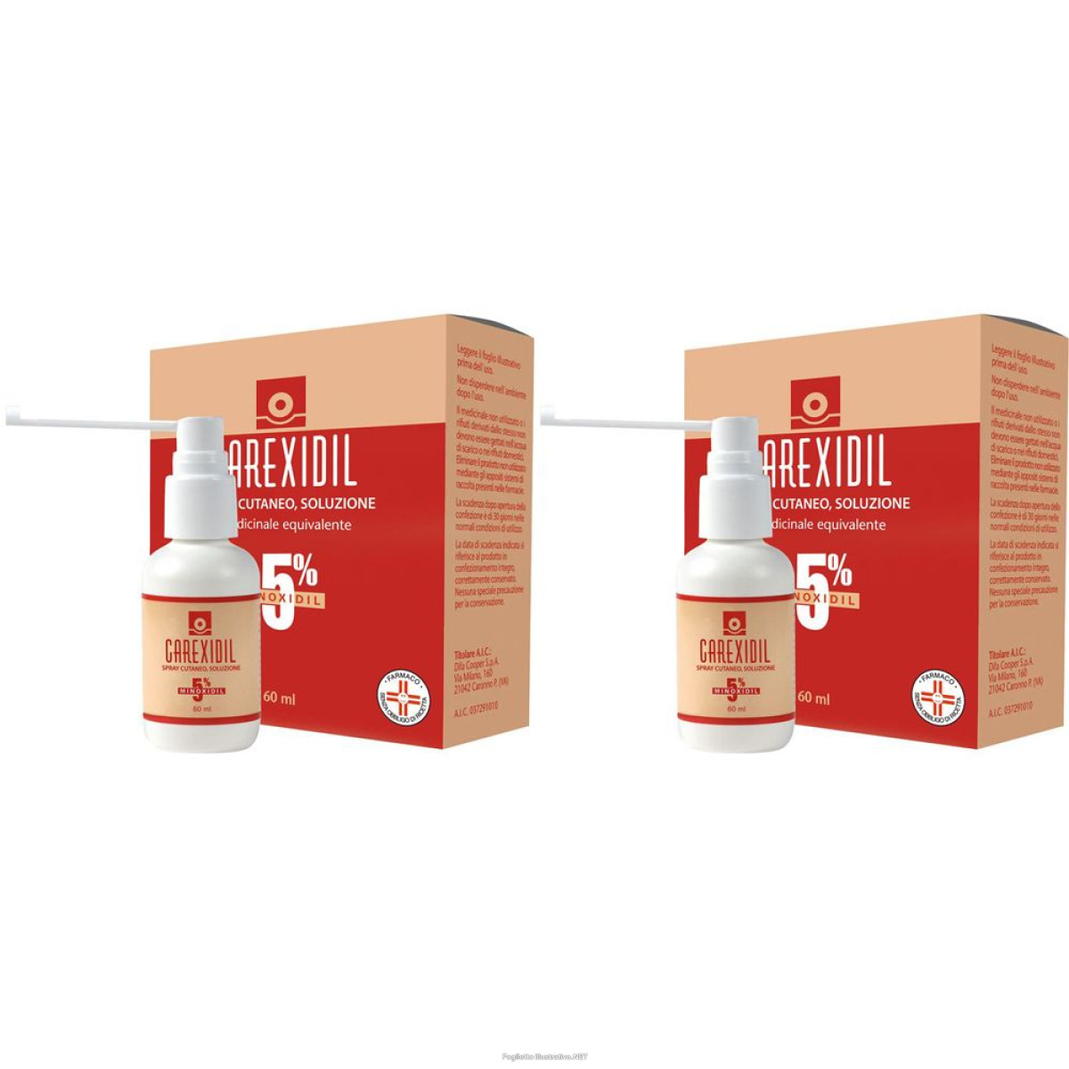 Cerca Prezzi di carexidil 5% spray cutaneo, soluzione set da 2 2x60 ml spray e acquista online