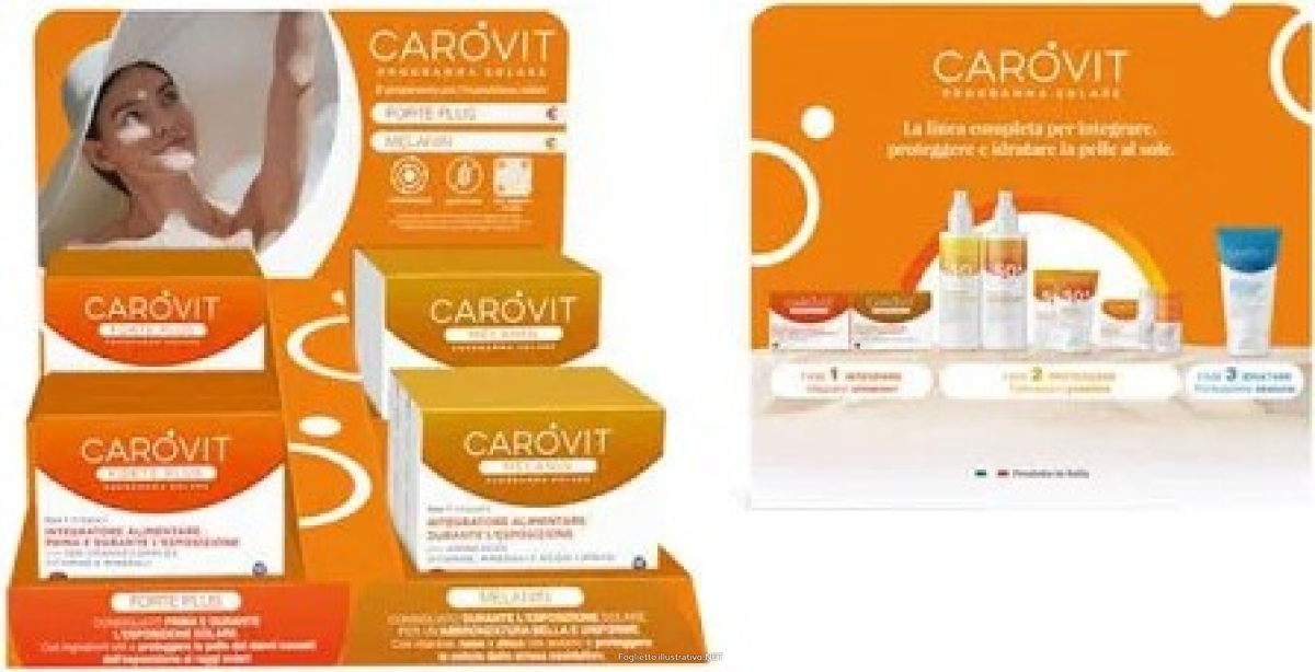 Cerca Prezzi di carovit expo da banco integratori 6 pack carovit melanin 20 capsule + 6 pack carovit forte plus 30 capsule e acquista online