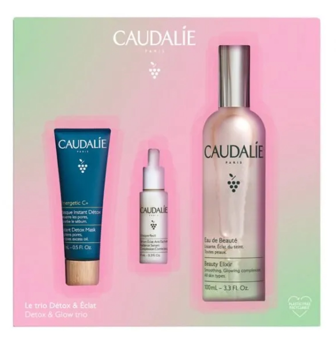 Cerca Prezzi di caudalie cofanetto di natale 2023 trio detox e luminosità - acqua di bellezza 100 ml + vinoperfect siero 10 ml + vinergetic maschera 15 ml e acquista online