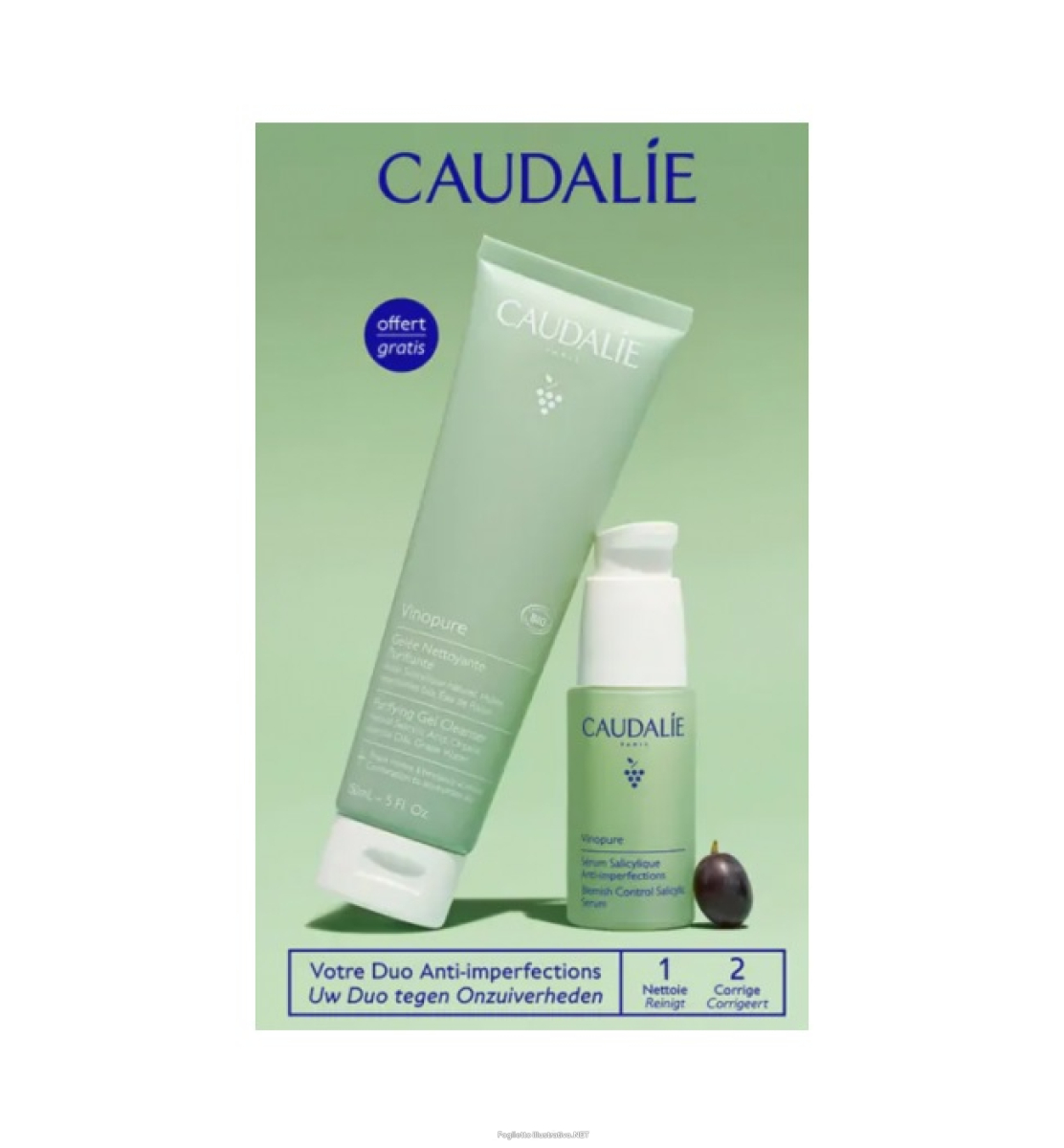 Cerca Prezzi di caudalie vinopure duo anti-imperfezioni con siero salicilico 30ml + gel detergente purificante 150ml e acquista online