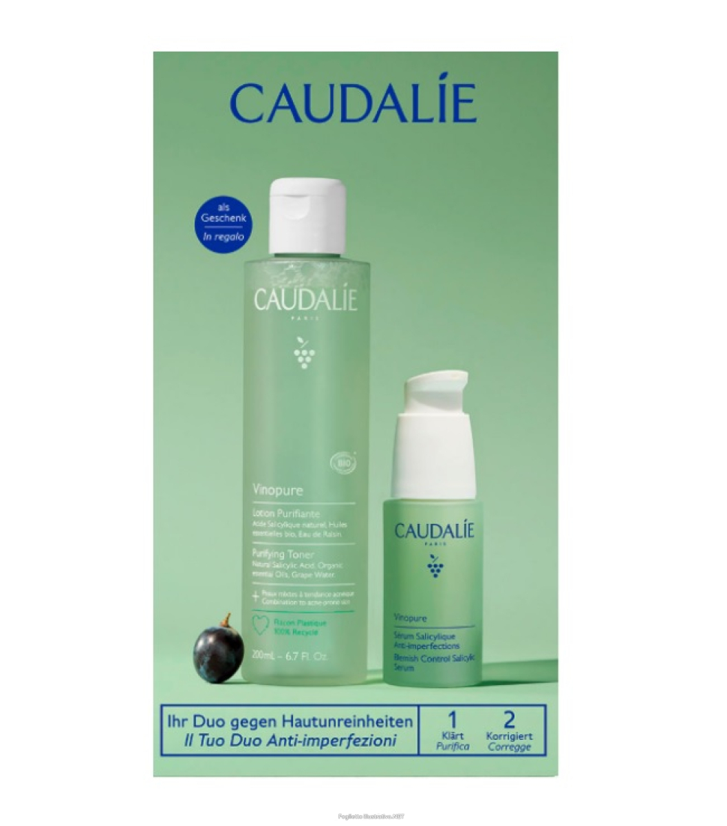 Cerca Prezzi di caudalie vinopure duo anti-imperfezioni con siero salicilico 30ml + lozione purificante 200ml e acquista online