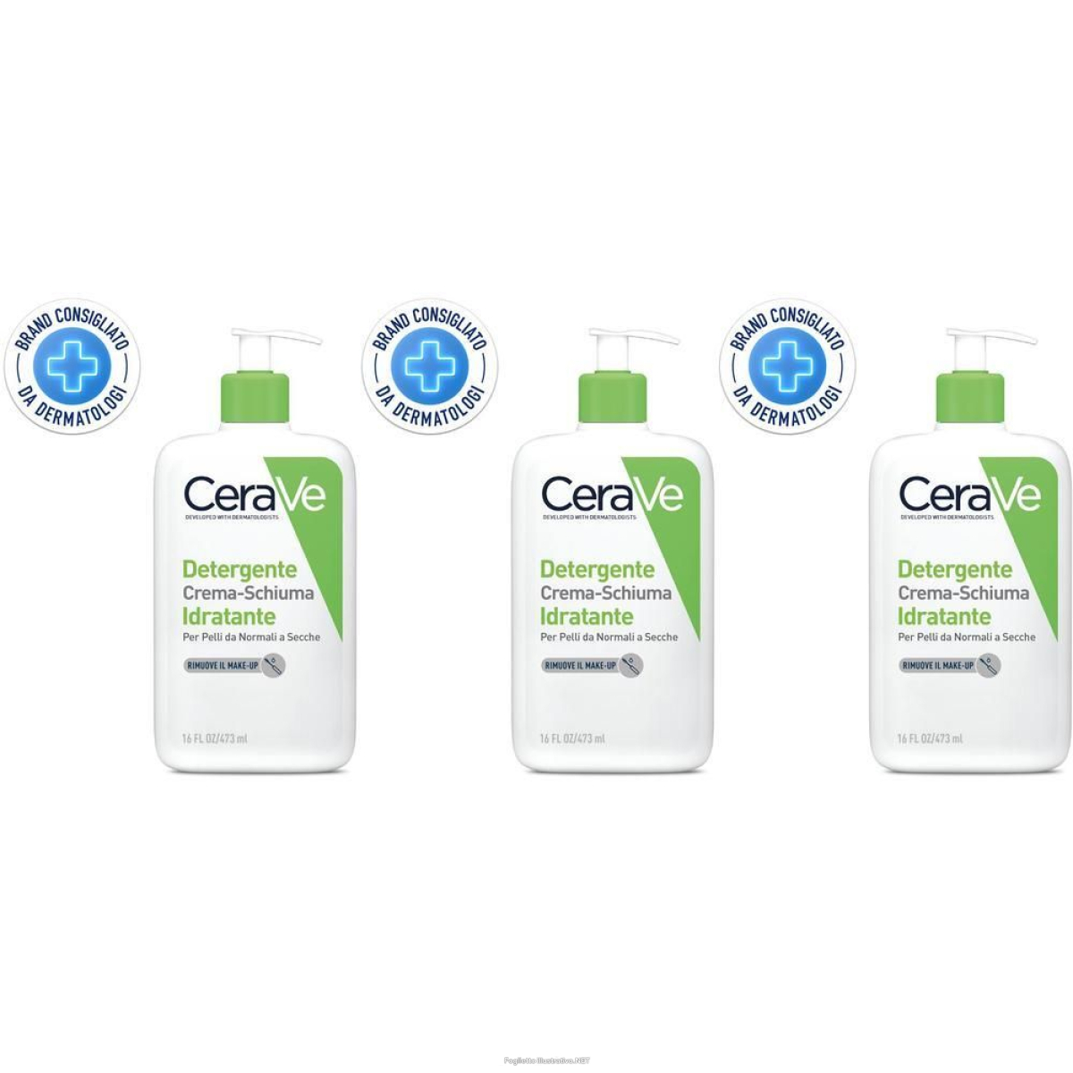 Cerca Prezzi di cerave crema schiumogena detergente idratante 3x473 ml e acquista online