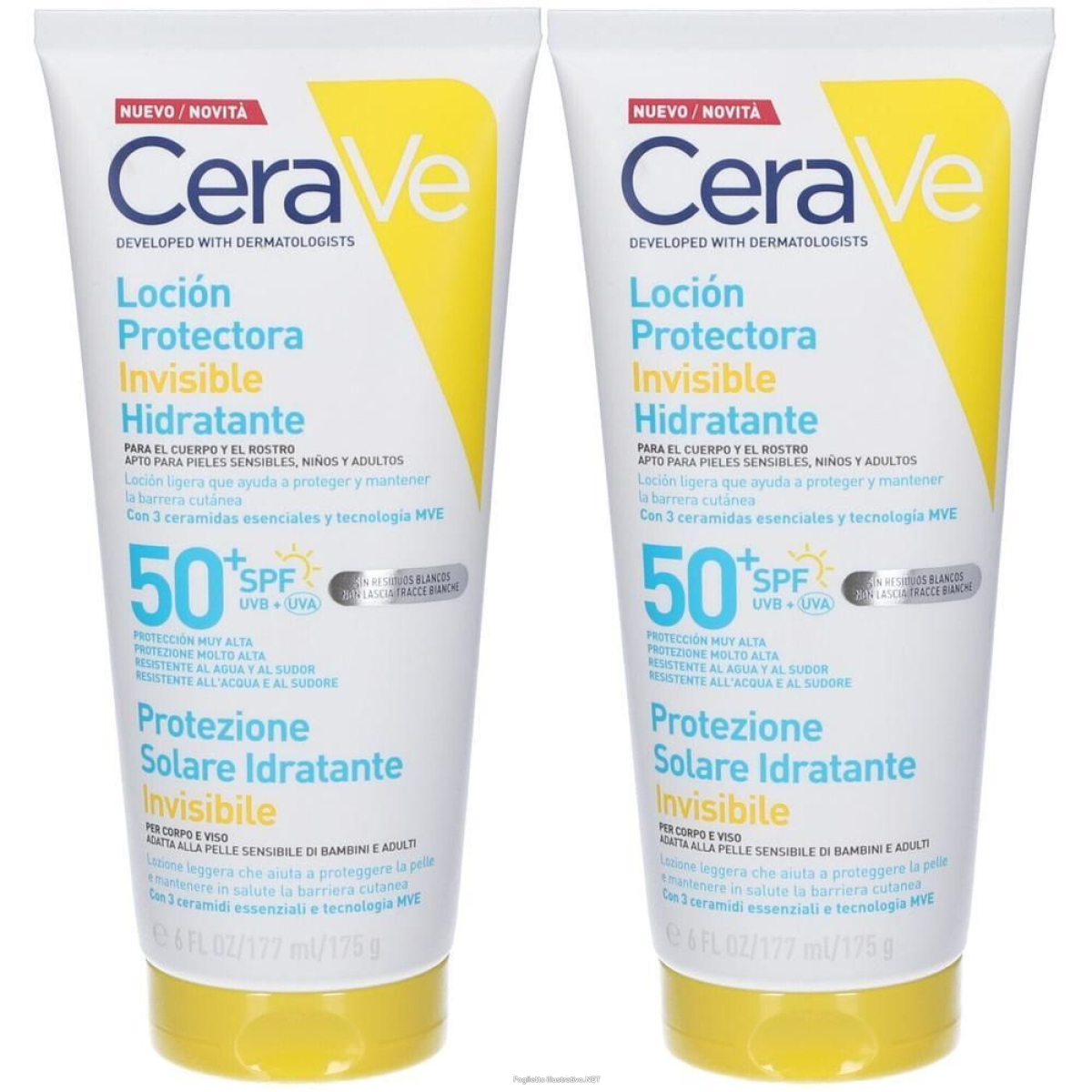 Cerca Prezzi di cerave protezione solare idratante invisibile spf50+ 177ml 2x177 ml e acquista online