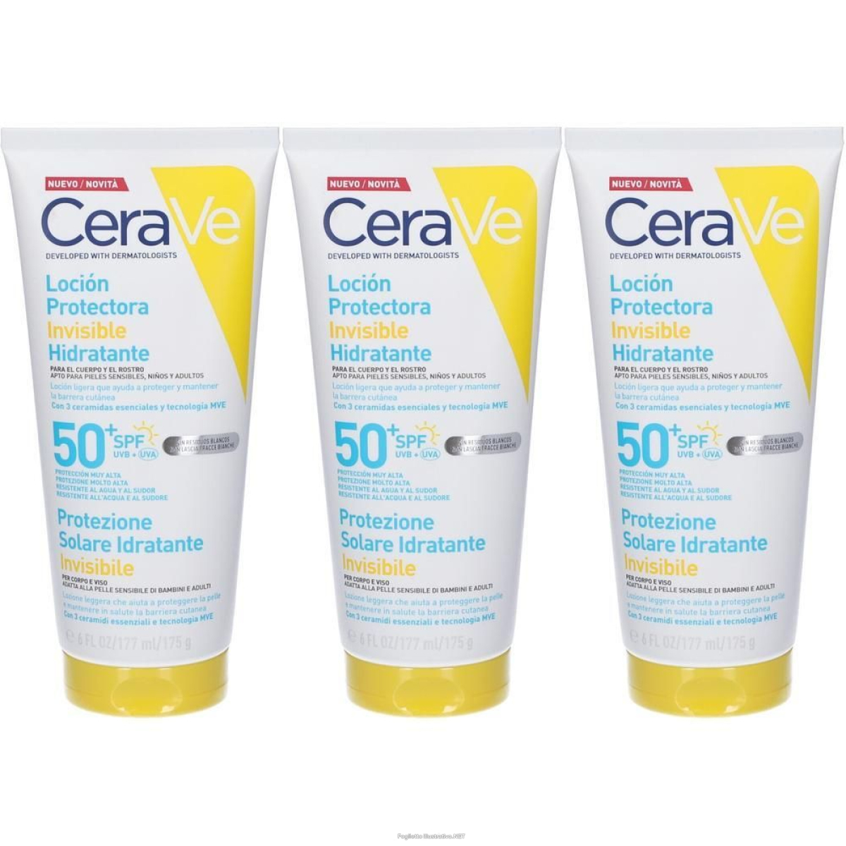 Cerca Prezzi di cerave protezione solare idratante invisibile spf50+ 177ml 3x177 ml e acquista online