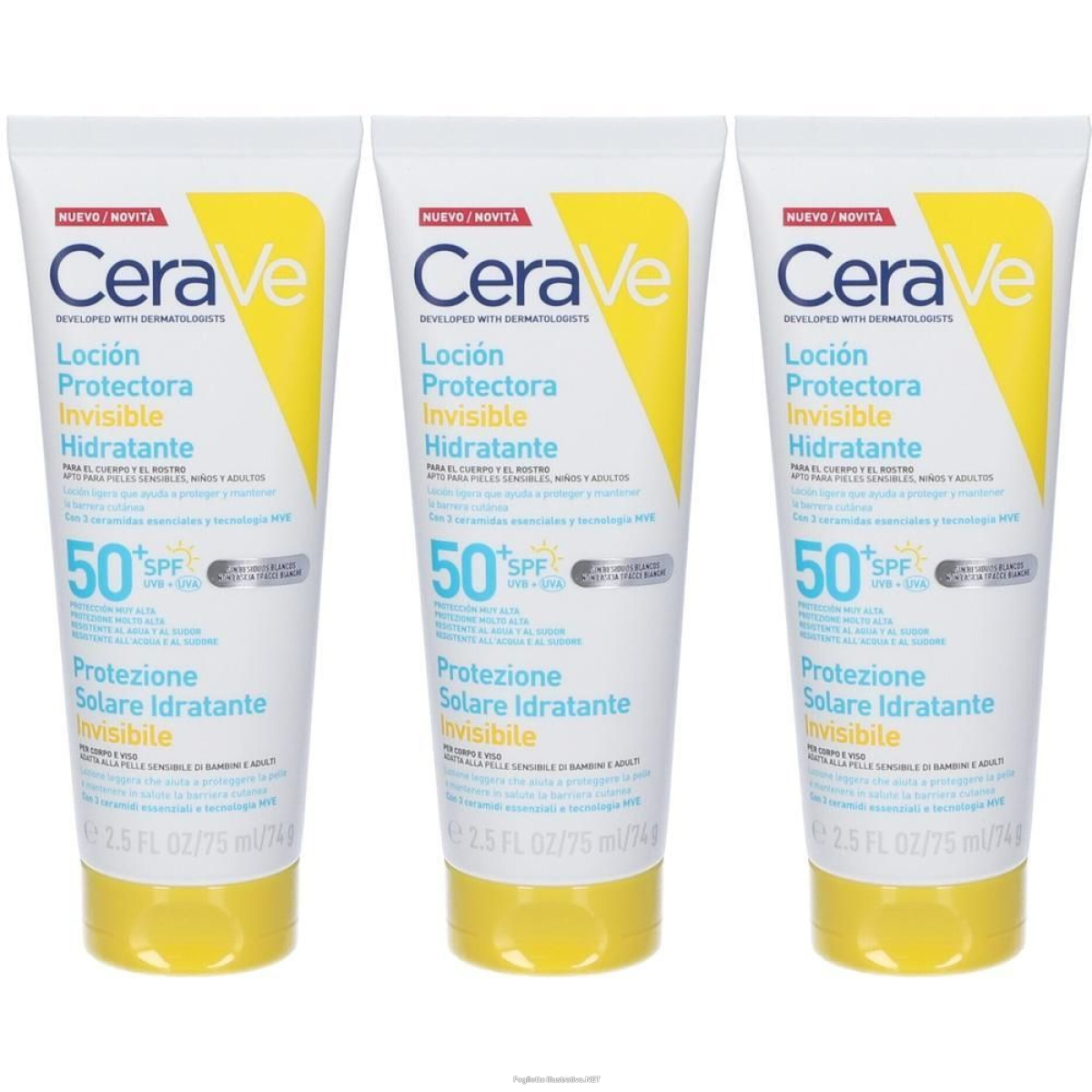 Cerca Prezzi di cerave protezione solare idratante invisibile spf50+ 75ml 3x75 ml e acquista online