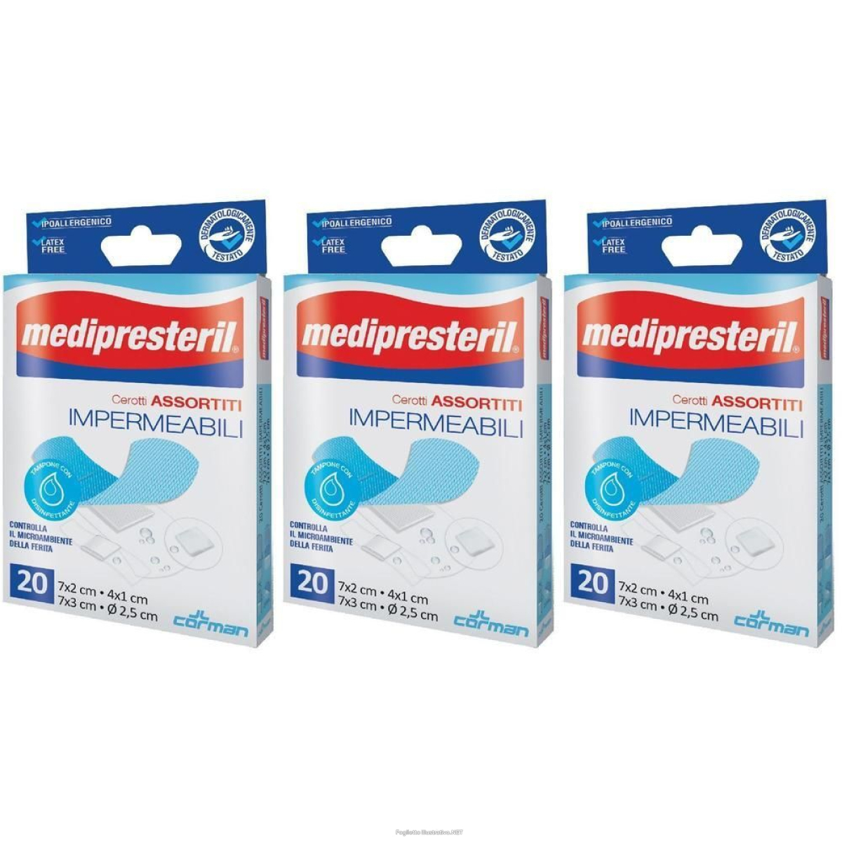 Cerca Prezzi di cerotti assortiti medipresteril impermeabili 20 pezzi 3x20 pz cerotto e acquista online