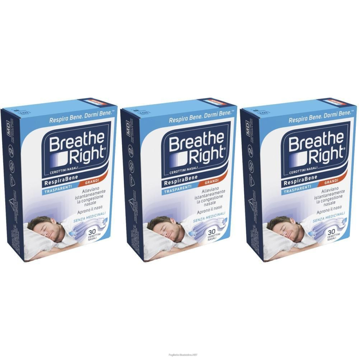 Cerca Prezzi di cerotti nasali breathe right trasparenti grandi 30 pezzi 3x30 st e acquista online